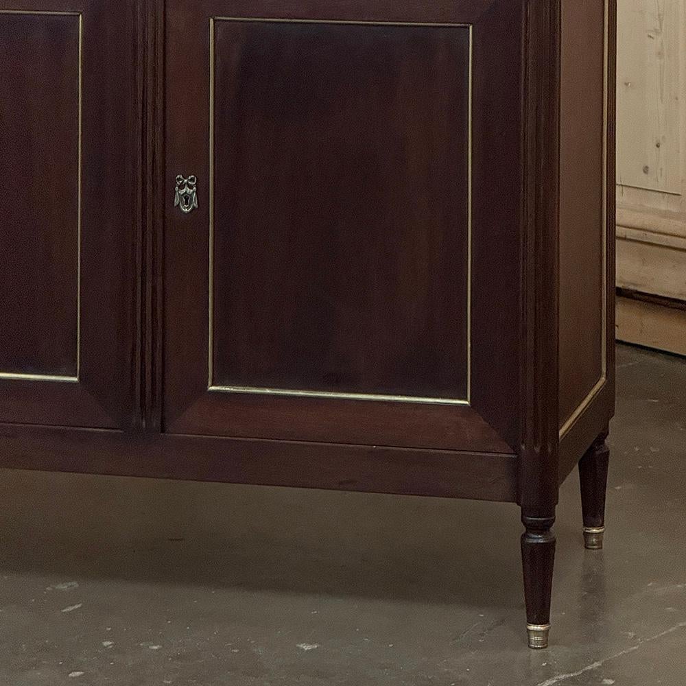 Antique French Louis XVI Mahogany Buffet with Carrara Marble For Sale 3