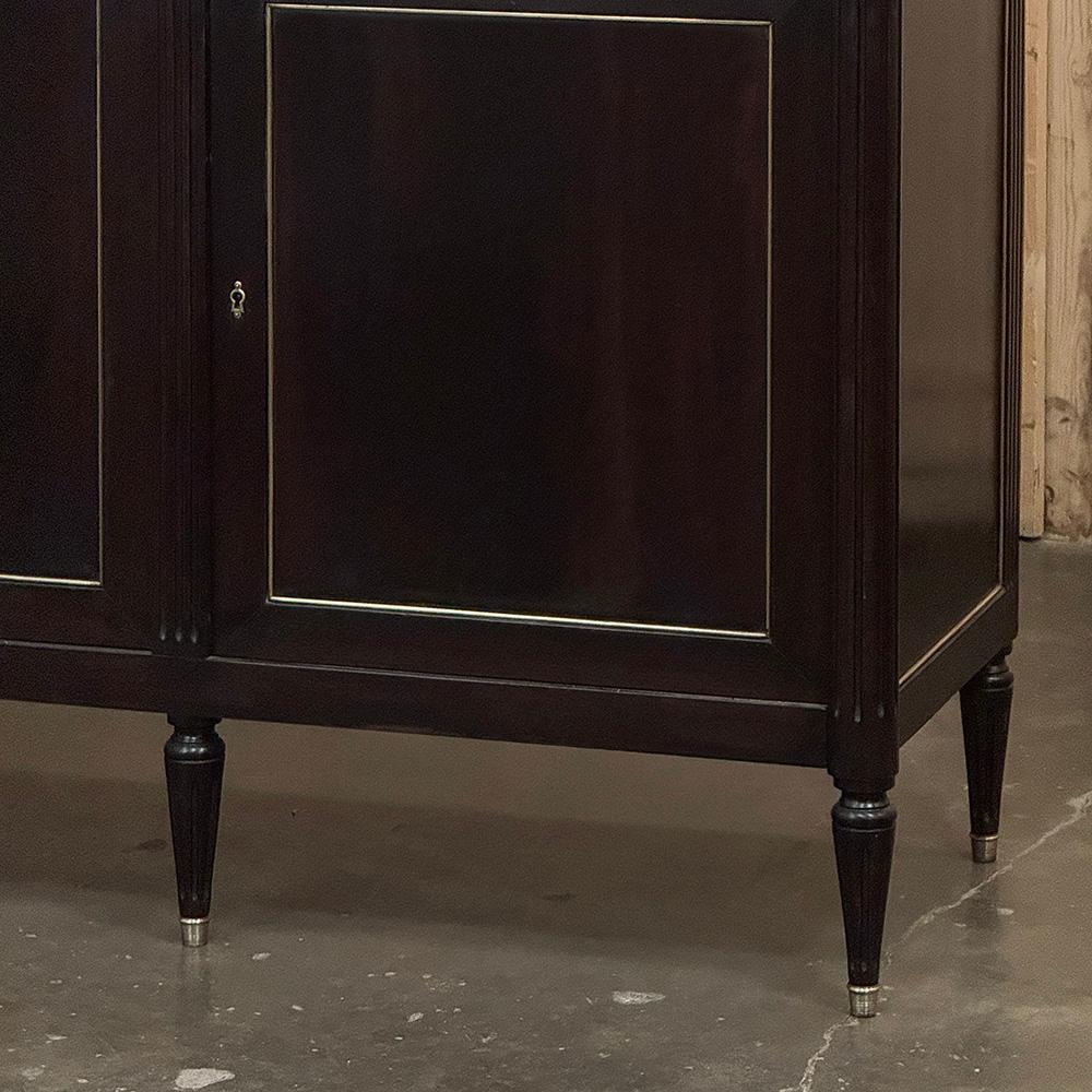 Antique French Louis XVI Mahogany Buffet with Carrara Marble For Sale 2