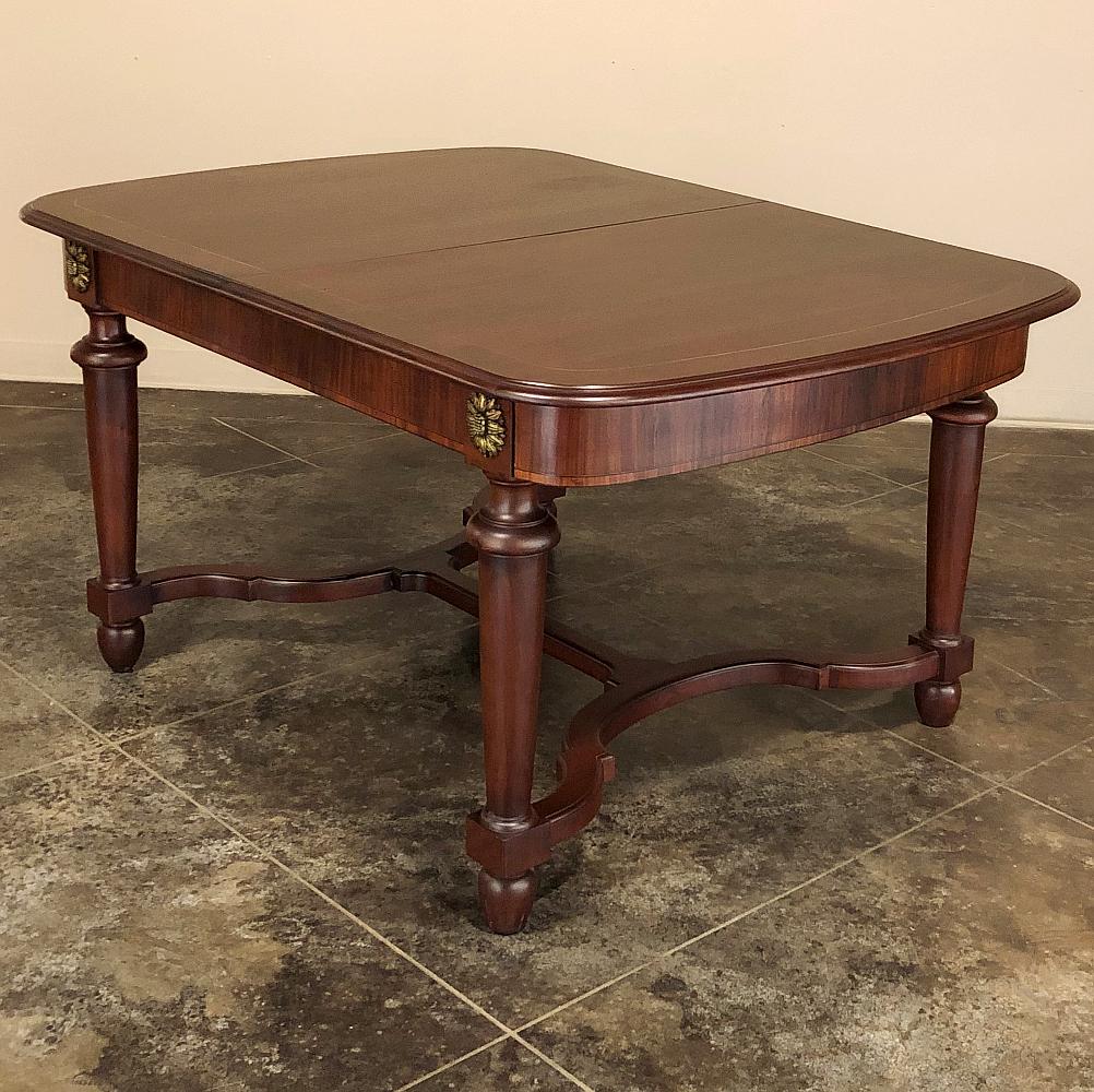 Antique French Louis XVI Mahogany Dining Table with Ormolu For Sale 4