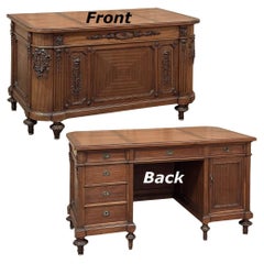 Antique French Louis XVI Mahogany Executive Desk
