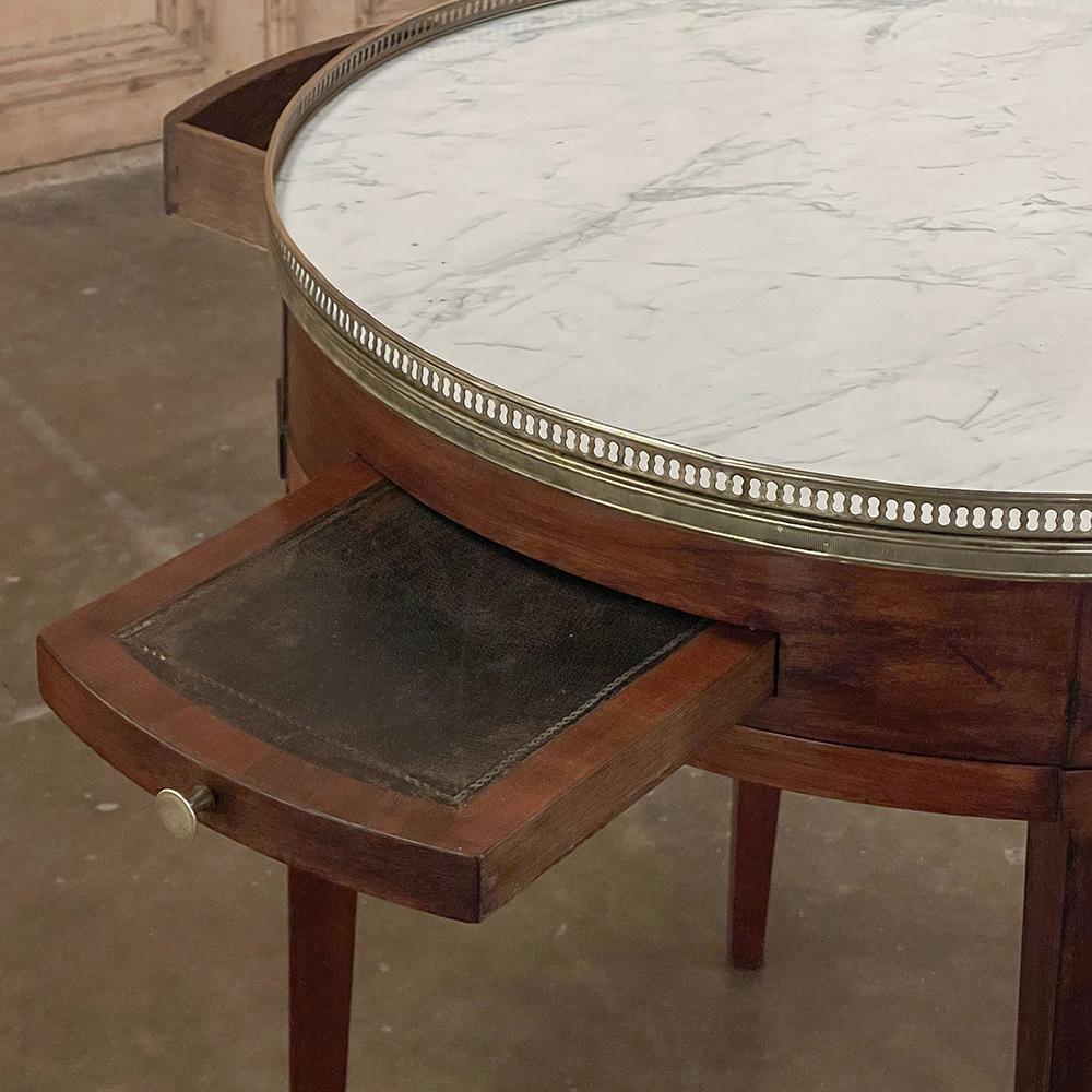 Antique French Louis XVI Mahogany Marble Top Bouillotte Table 3