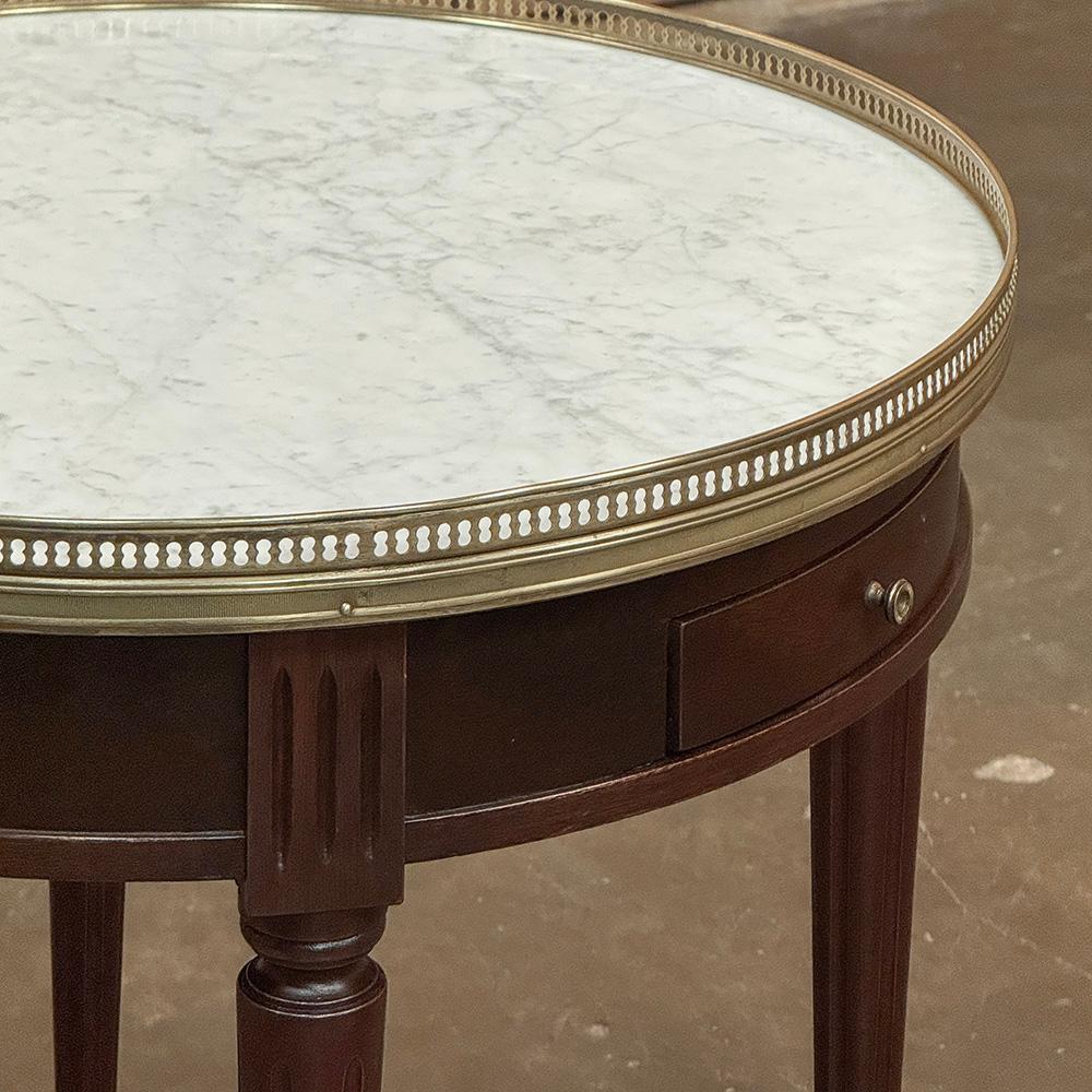 Antique French Louis XVI Mahogany Marble Top Bouillotte Table For Sale 5