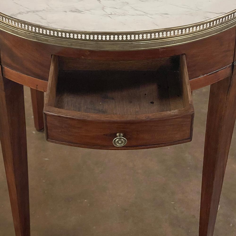 Antique French Louis XVI Mahogany Marble Top Bouillotte Table 5