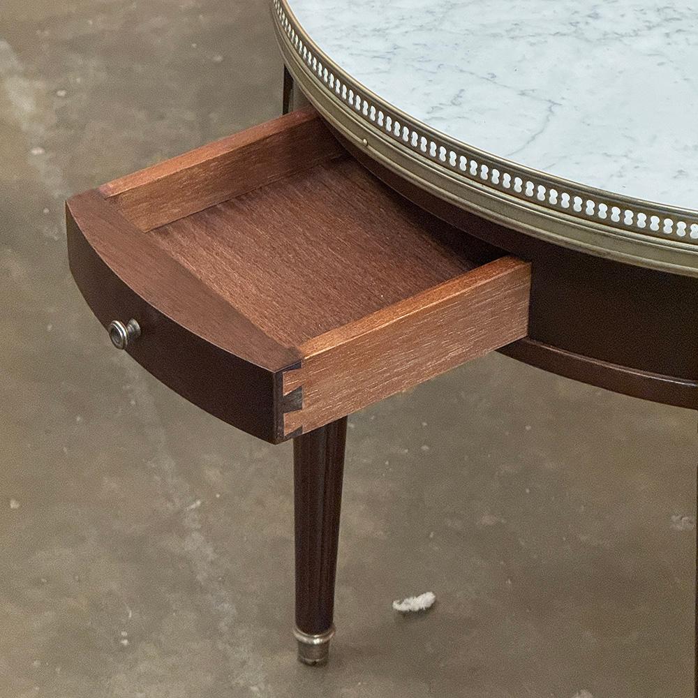 Antique French Louis XVI Mahogany Marble Top Bouillotte Table For Sale 7