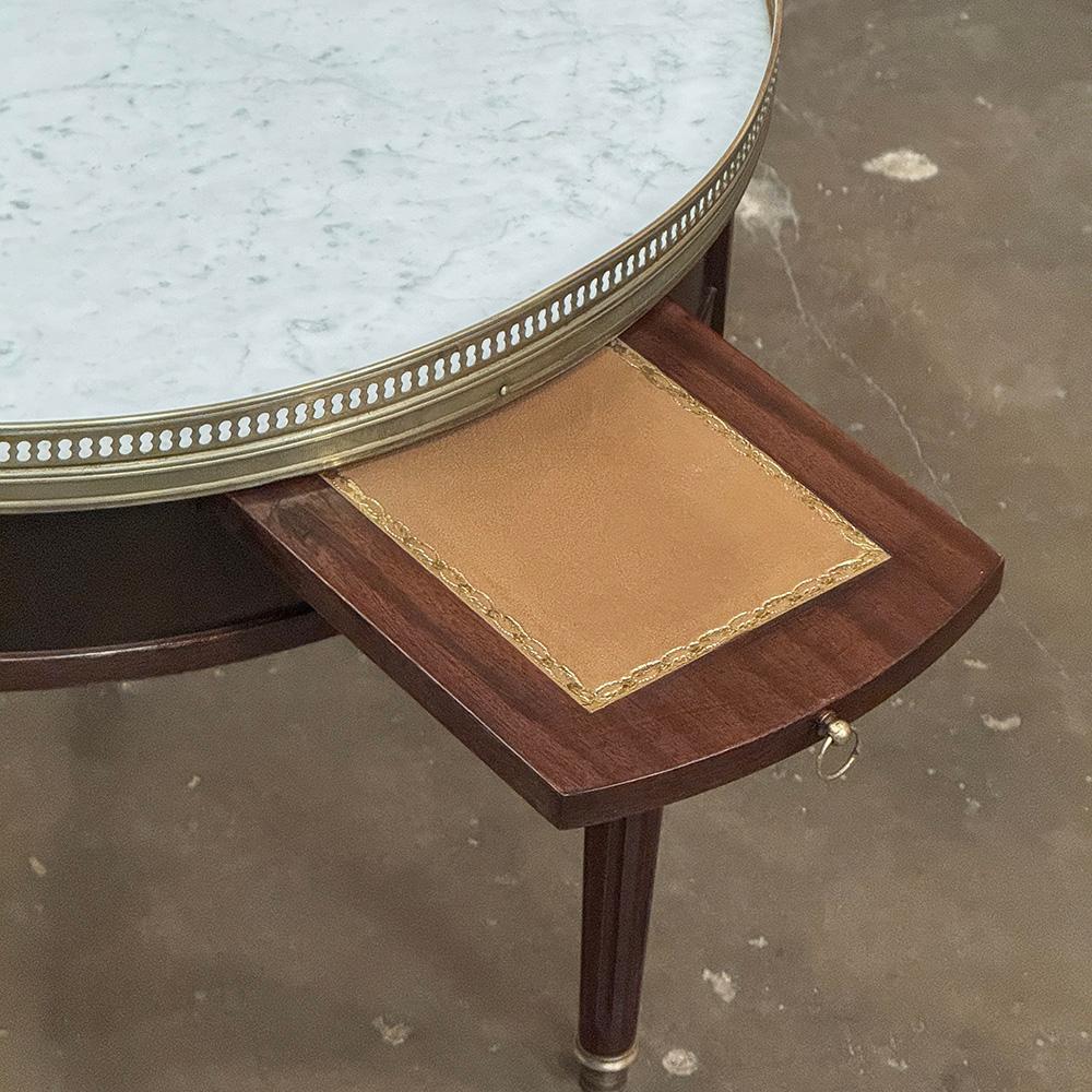 Antique French Louis XVI Mahogany Marble Top Bouillotte Table For Sale 8