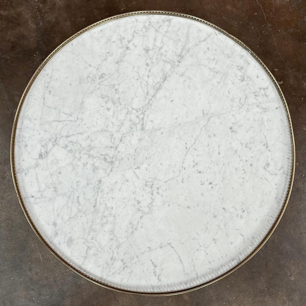 Antique French Louis XVI Mahogany Marble Top Bouillotte Table For Sale 10