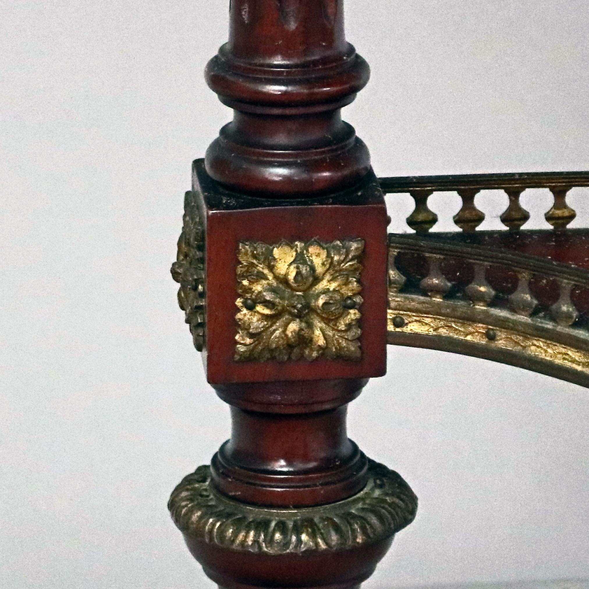 Glass French Louis XVI Mahogany & Ormolu Locking Vitrine with Key, 19th Century
