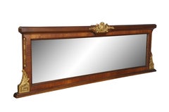 Antique French Louis XVI Mahogany Ormolu Overmantle Mirror Dresser Backsplash 49