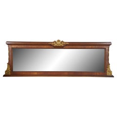 Antique French Louis XVI Mahogany Ormolu Overmantle Mirror Dresser Backsplash 49