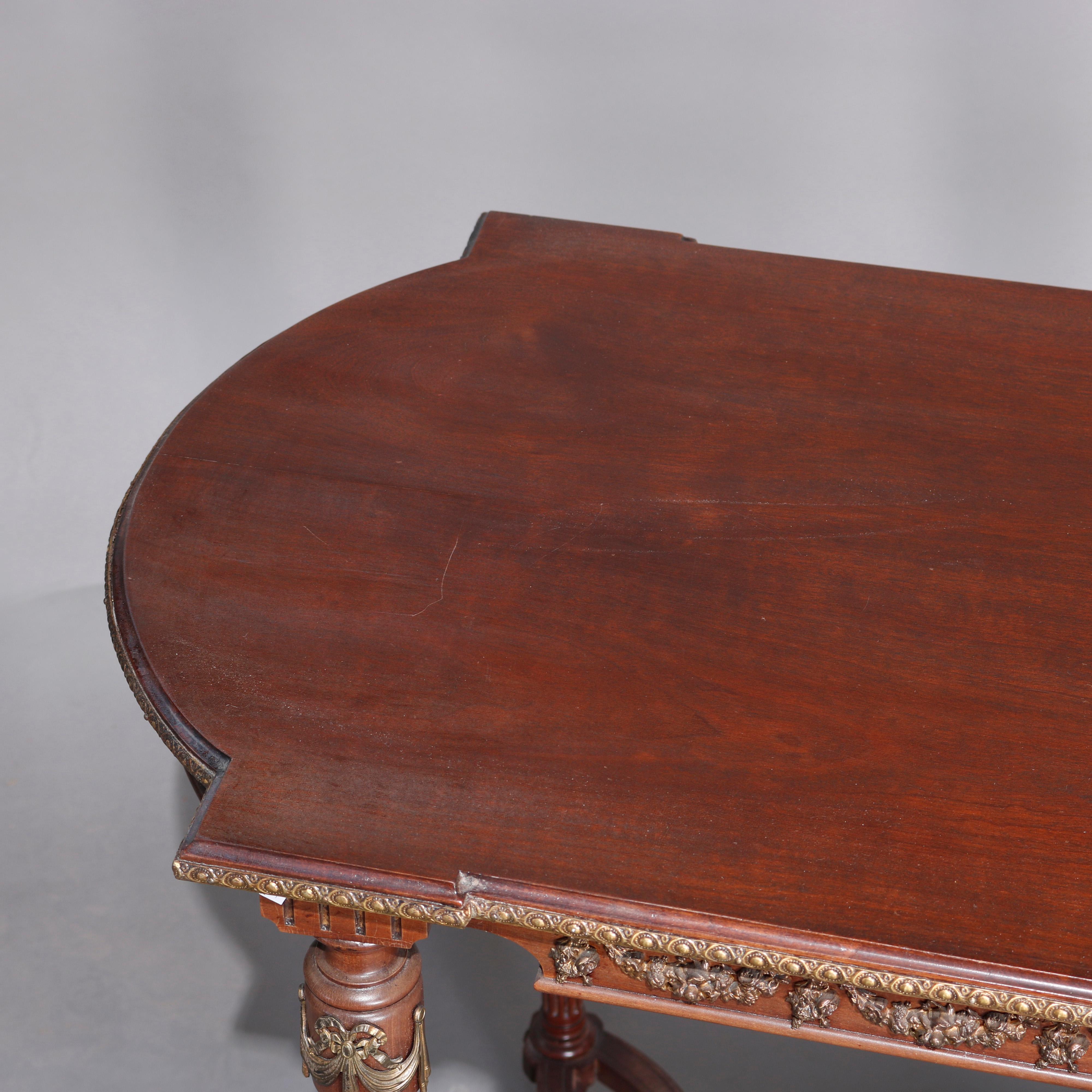 Antique French Louis XVI Mahogany Side Table with Ormolu Mounts, circa 1900 1