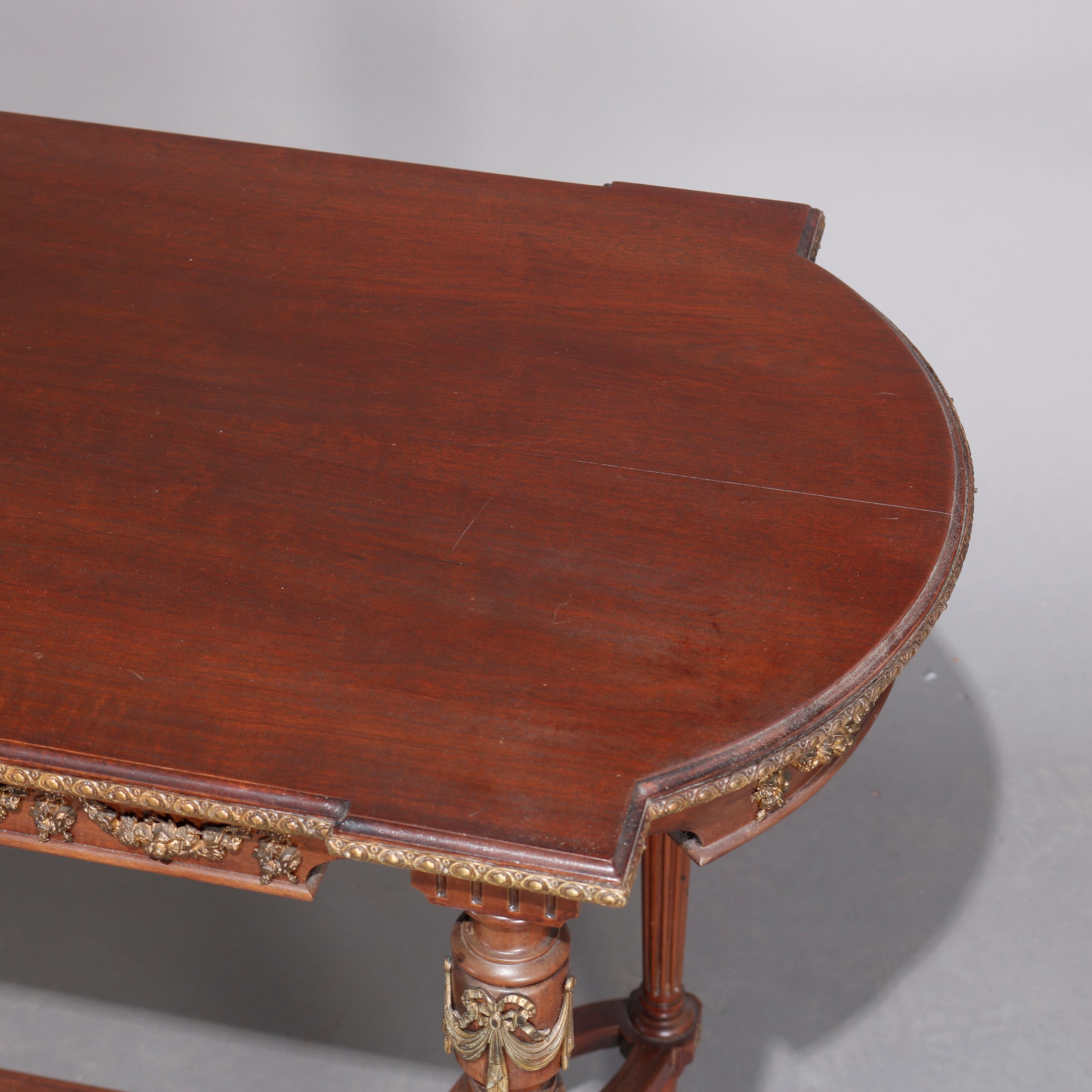 Antique French Louis XVI Mahogany Side Table with Ormolu Mounts, circa 1900 2