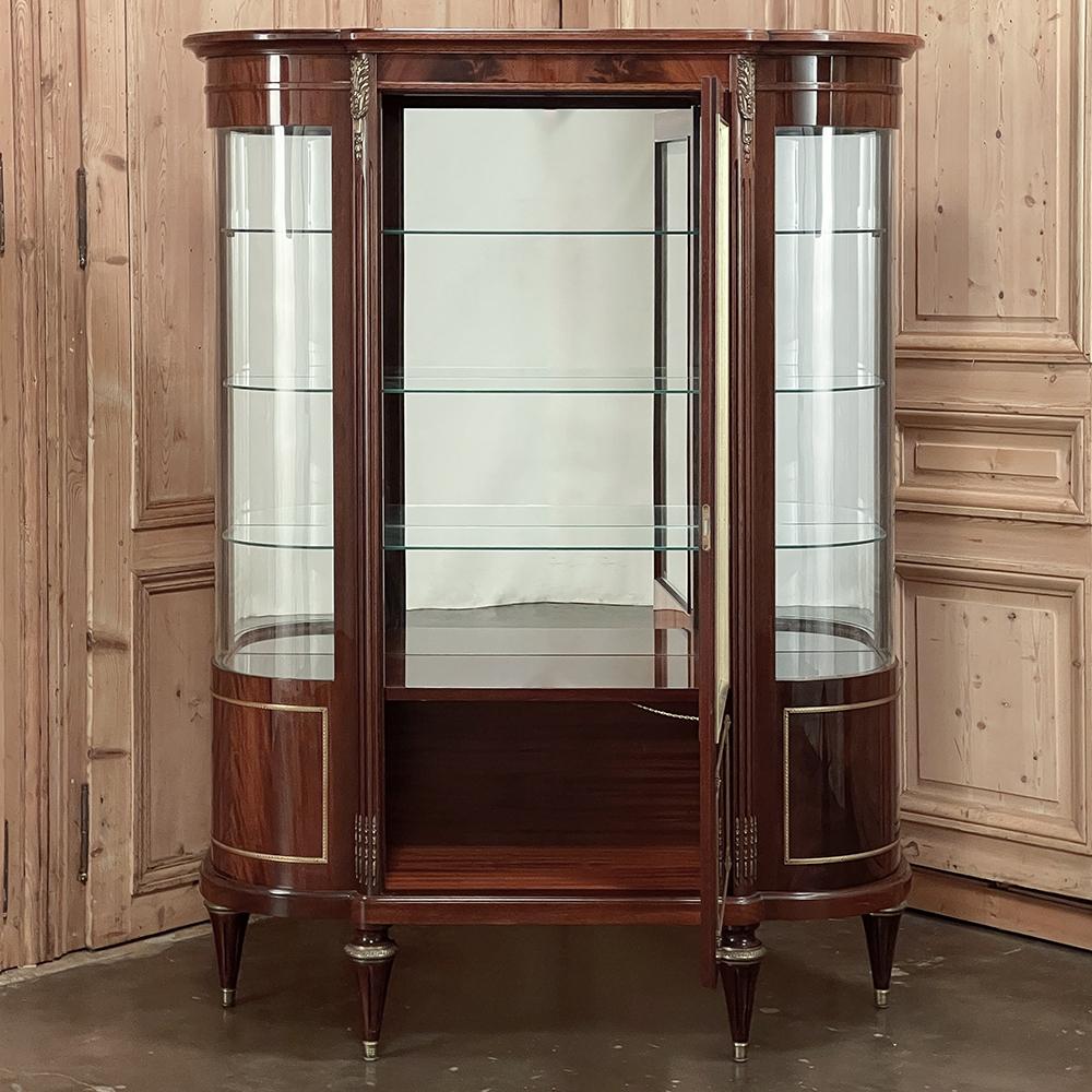 20th Century Antique French Louis XVI Mahogany Vitrine ~ Display Cabinet For Sale