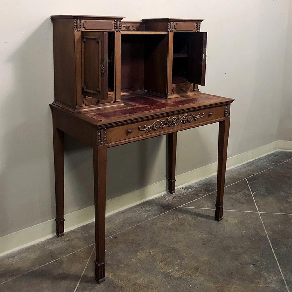 Antique French Louis XVI Mahogany Wall Desk In Good Condition For Sale In Dallas, TX