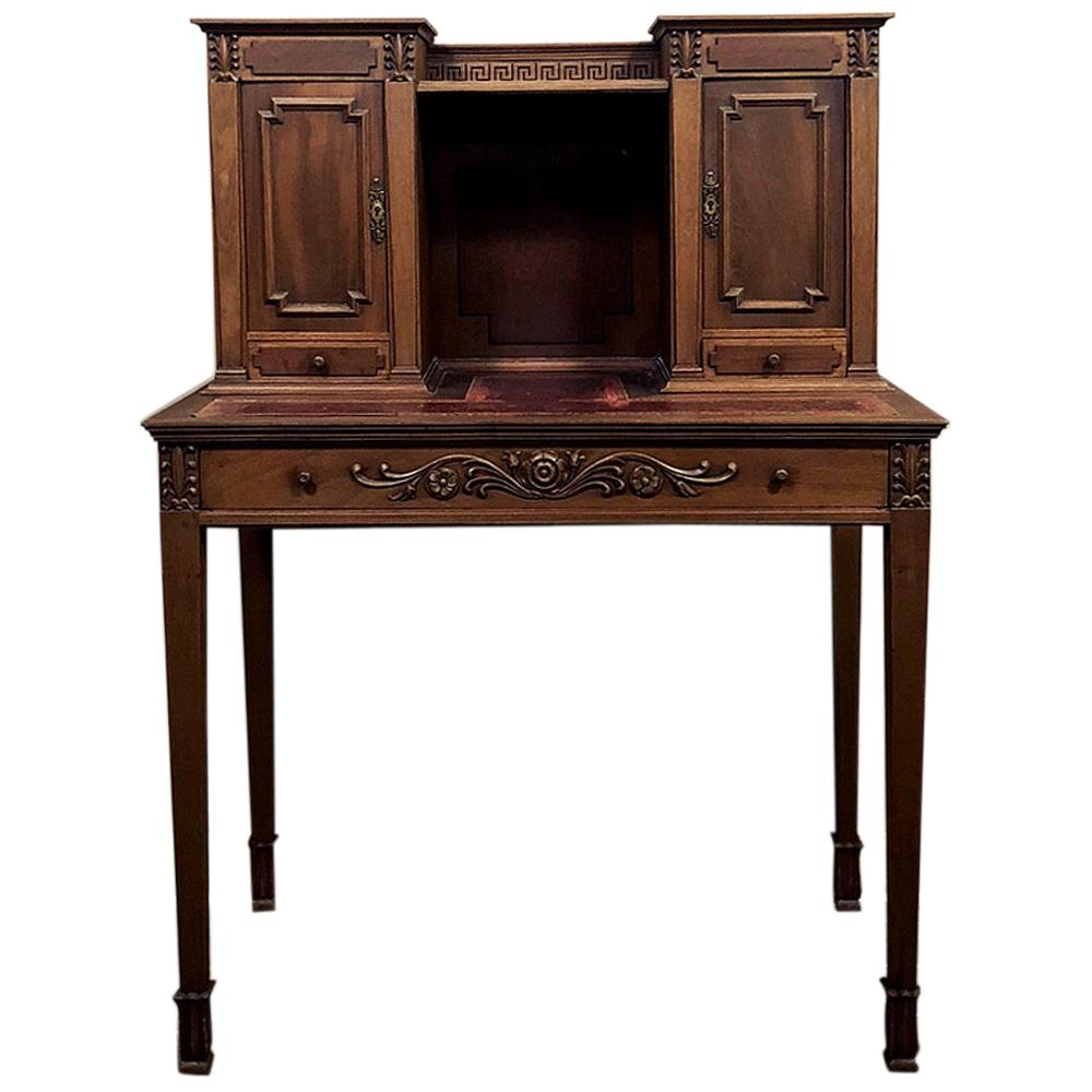Antique French Louis XVI Mahogany Wall Desk For Sale