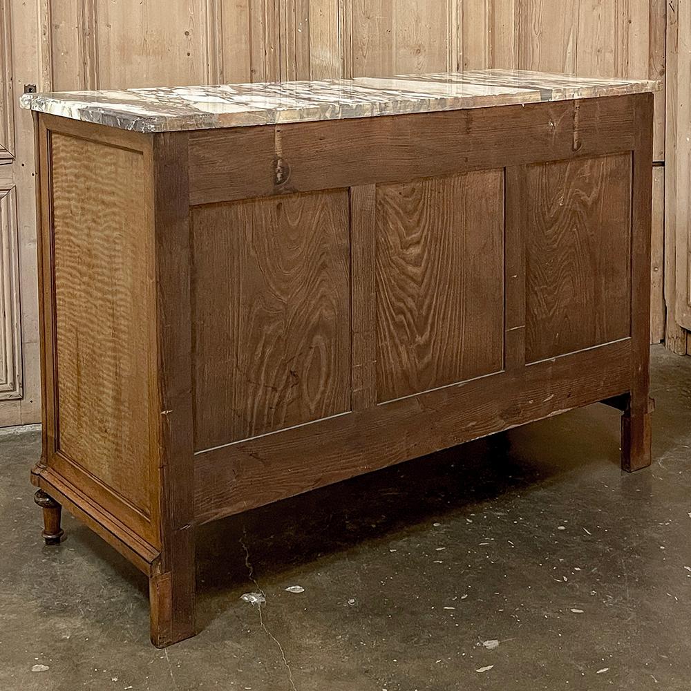 Antique French Louis XVI Maple Marquetry Marble Top Buffet For Sale 14