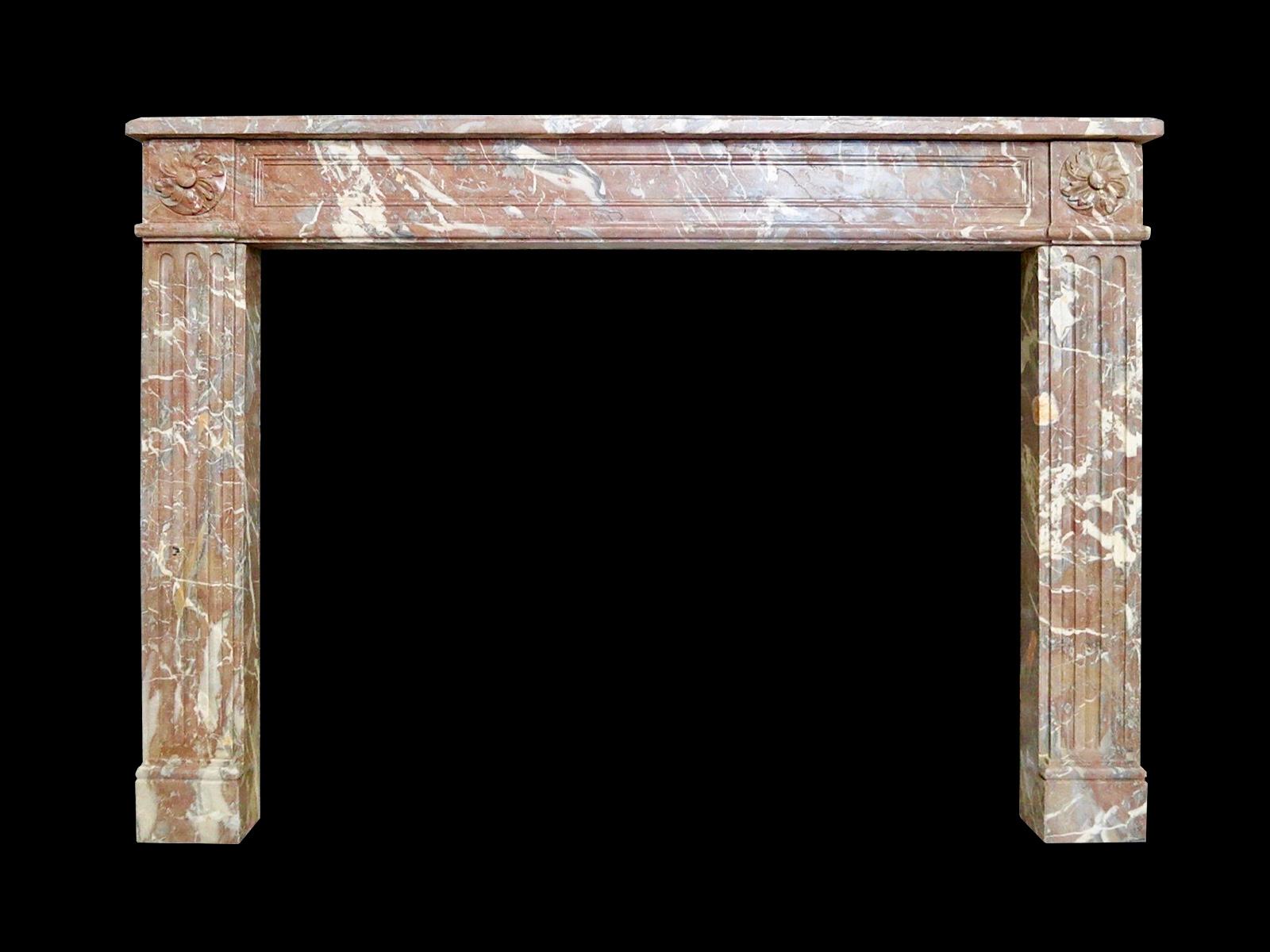 Antique French Louis XVI Marble Fireplace Mantel 1