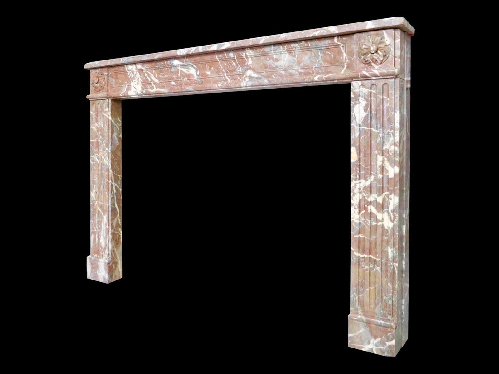 Antique French Louis XVI Marble Fireplace Mantel 2