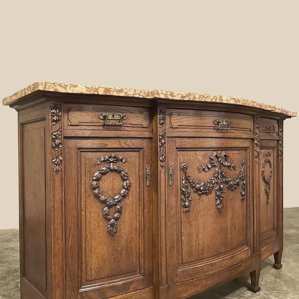 Antique French Louis XVI Marble Top Buffet For Sale 4
