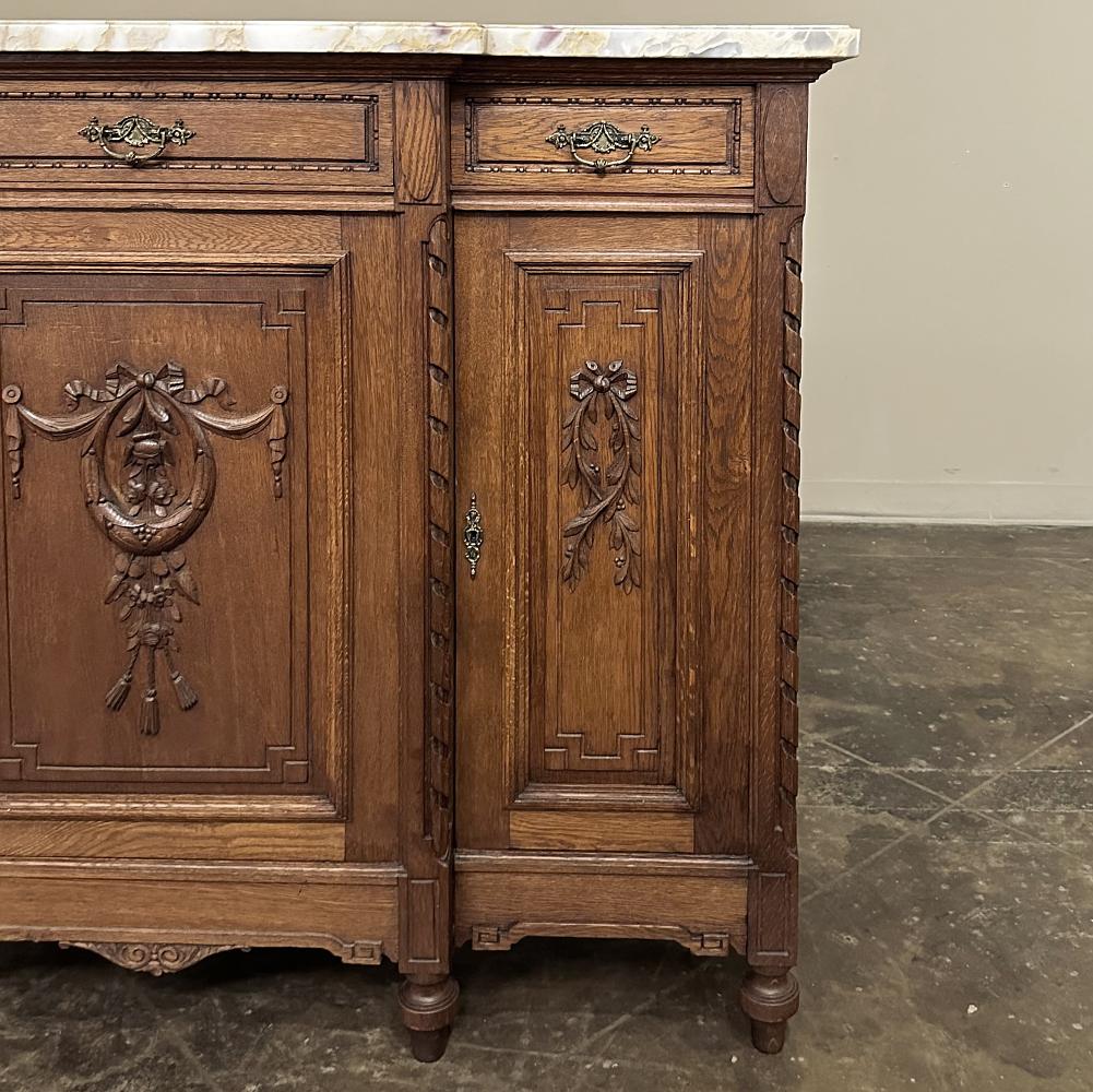 Antique French Louis XVI Marble Top Buffet For Sale 4