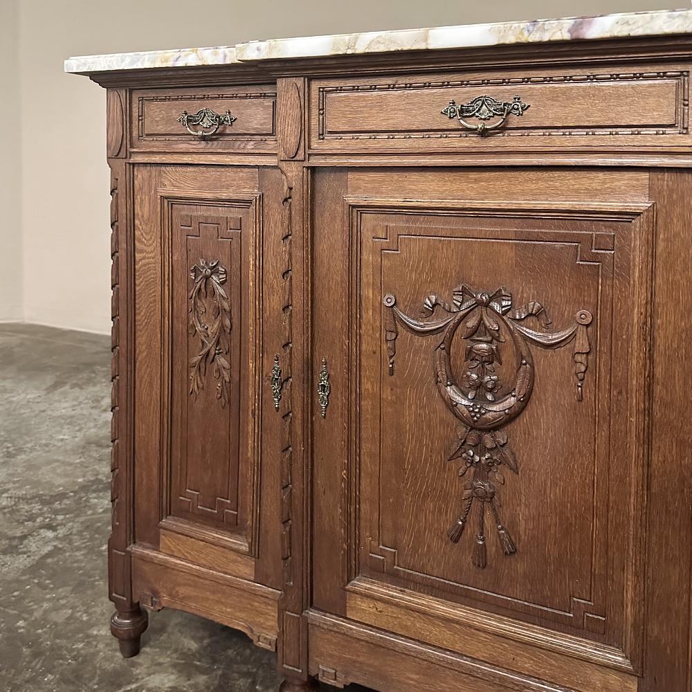Antique French Louis XVI Marble Top Buffet For Sale 9