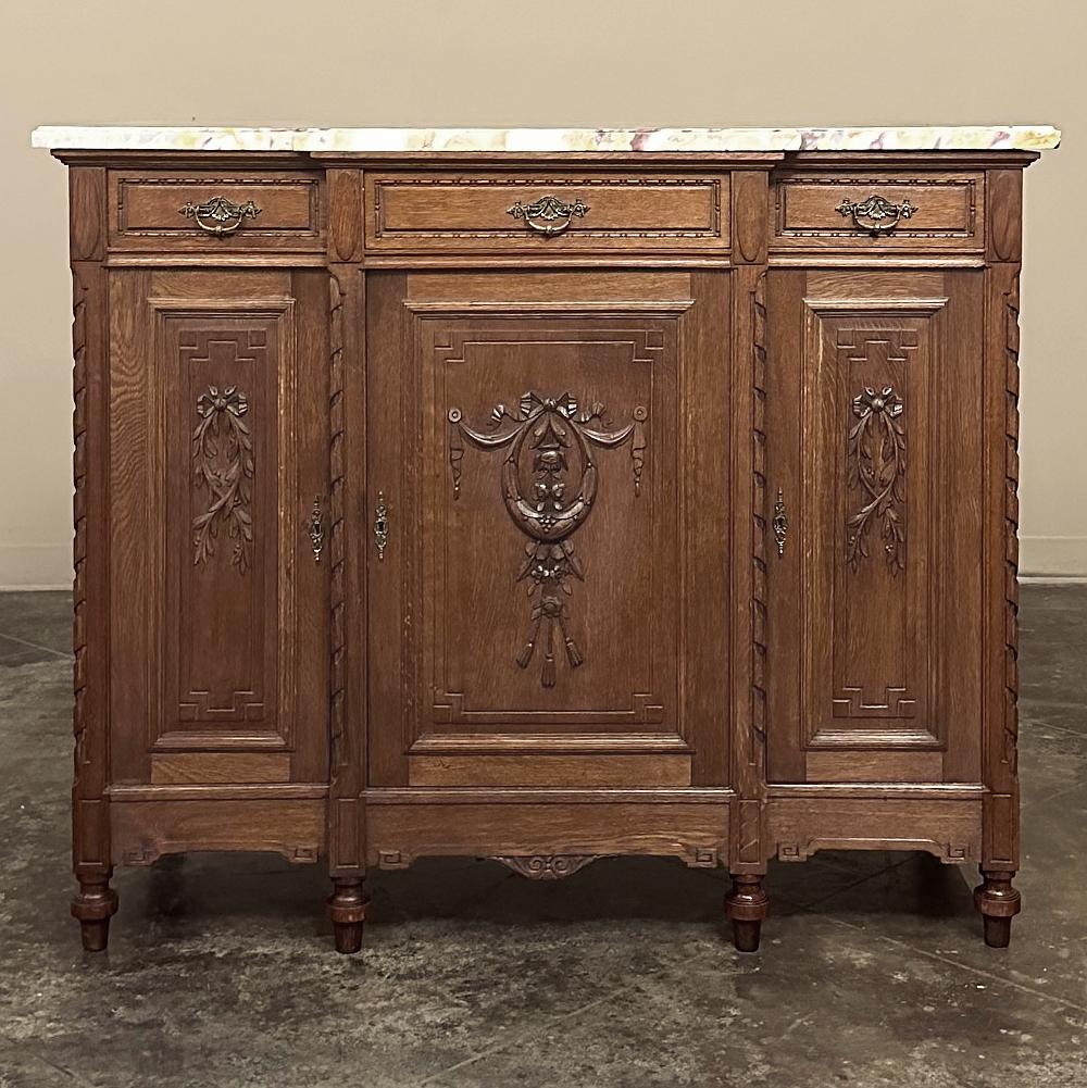 Antique French Louis XVI Marble Top Buffet For Sale 12