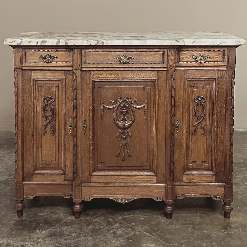 Antique French Louis XVI Marble Top Buffet For Sale 1