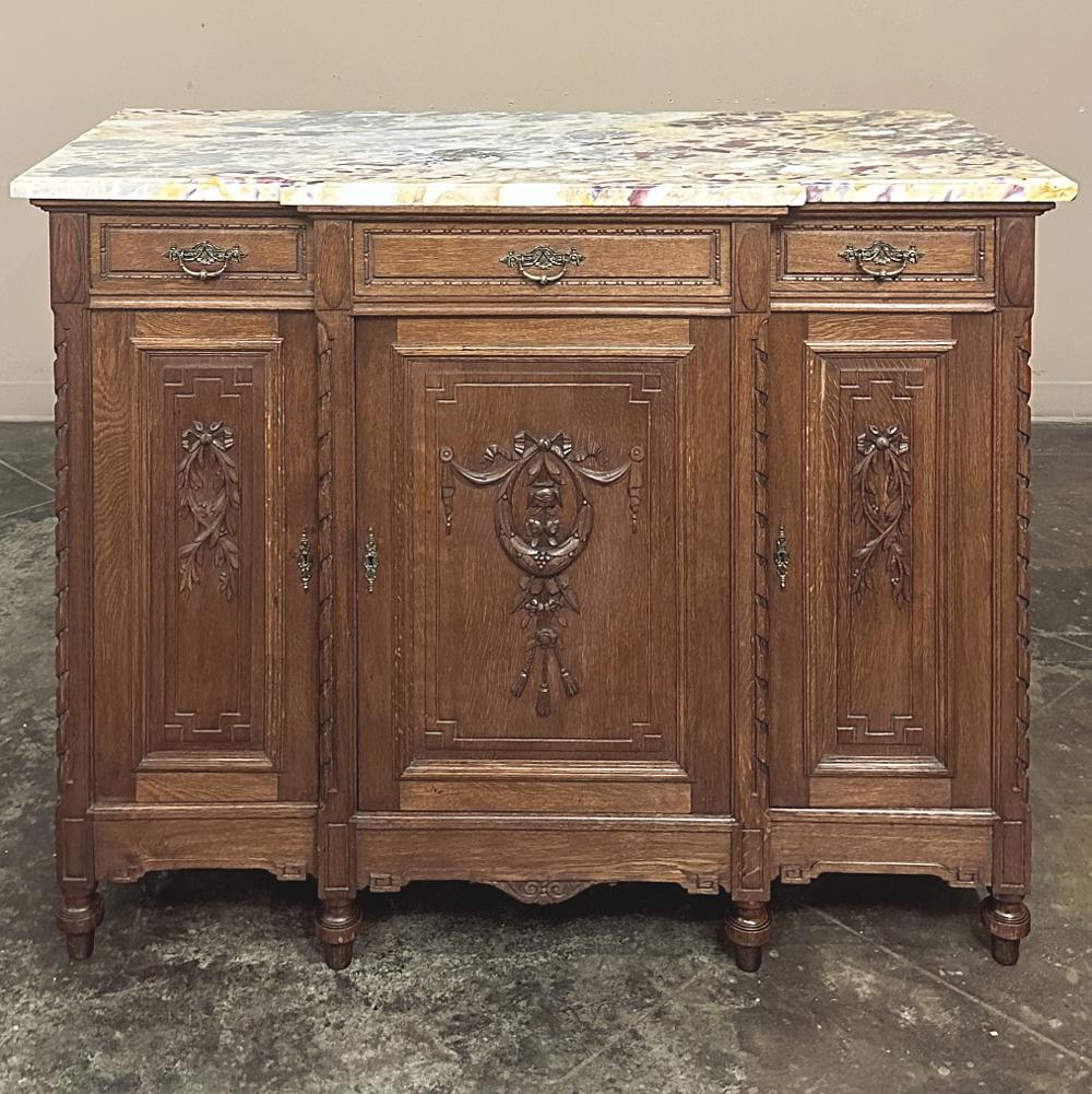 Antique French Louis XVI Marble Top Buffet For Sale 1