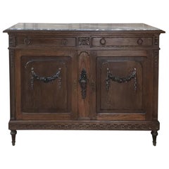 Antique French Louis XVI Marble Top Buffet