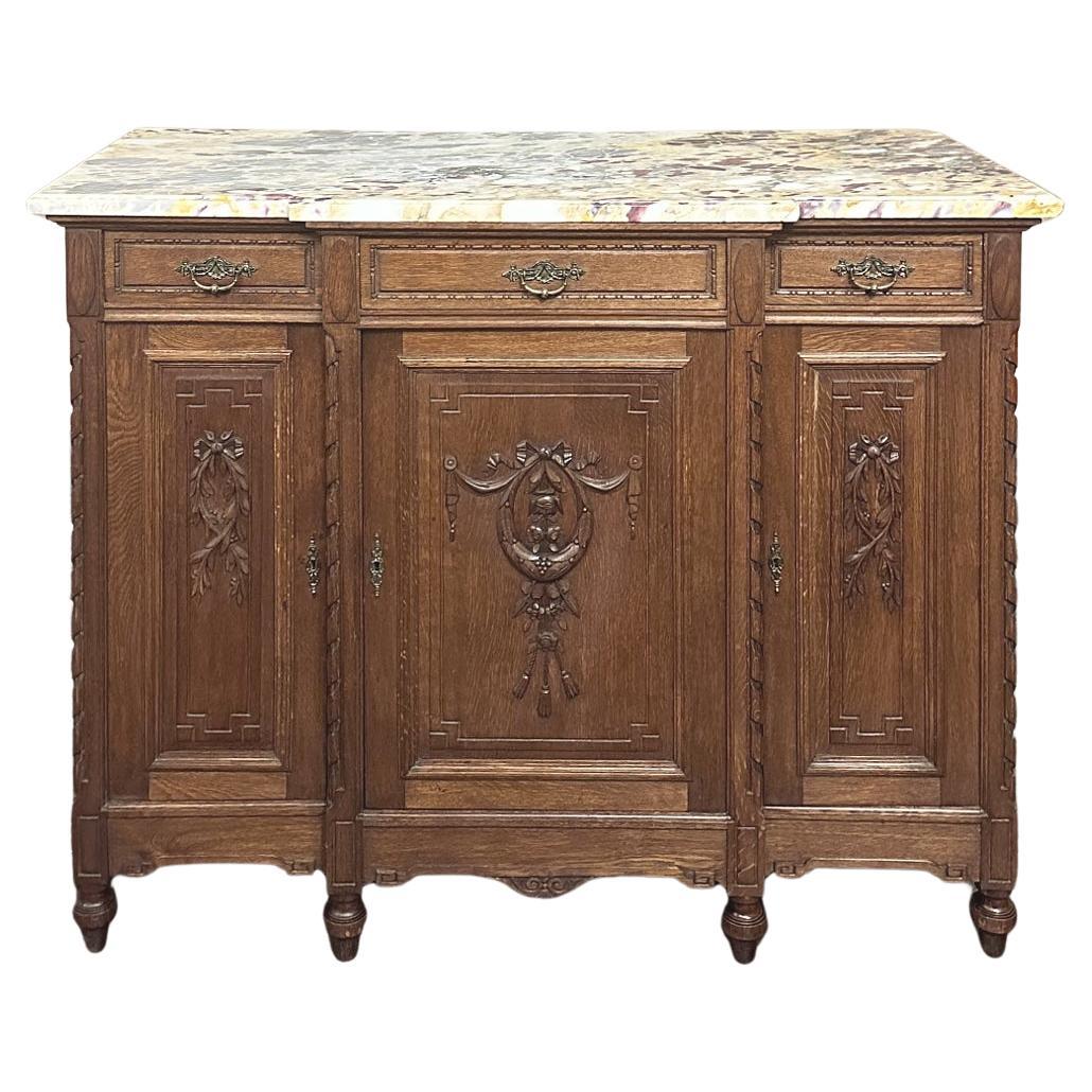Antique French Louis XVI Marble Top Buffet For Sale