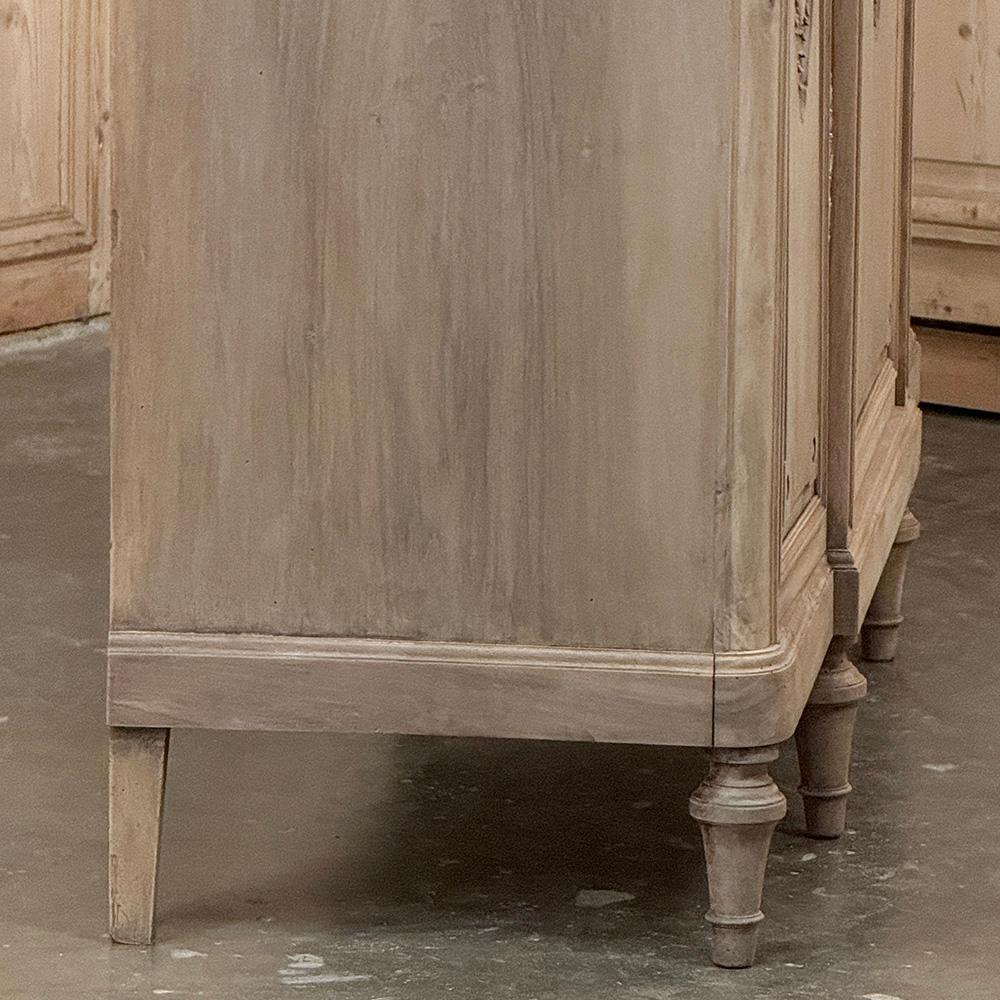 Antique French Louis XVI Marble Top Buffet in Stripped Walnut For Sale 5