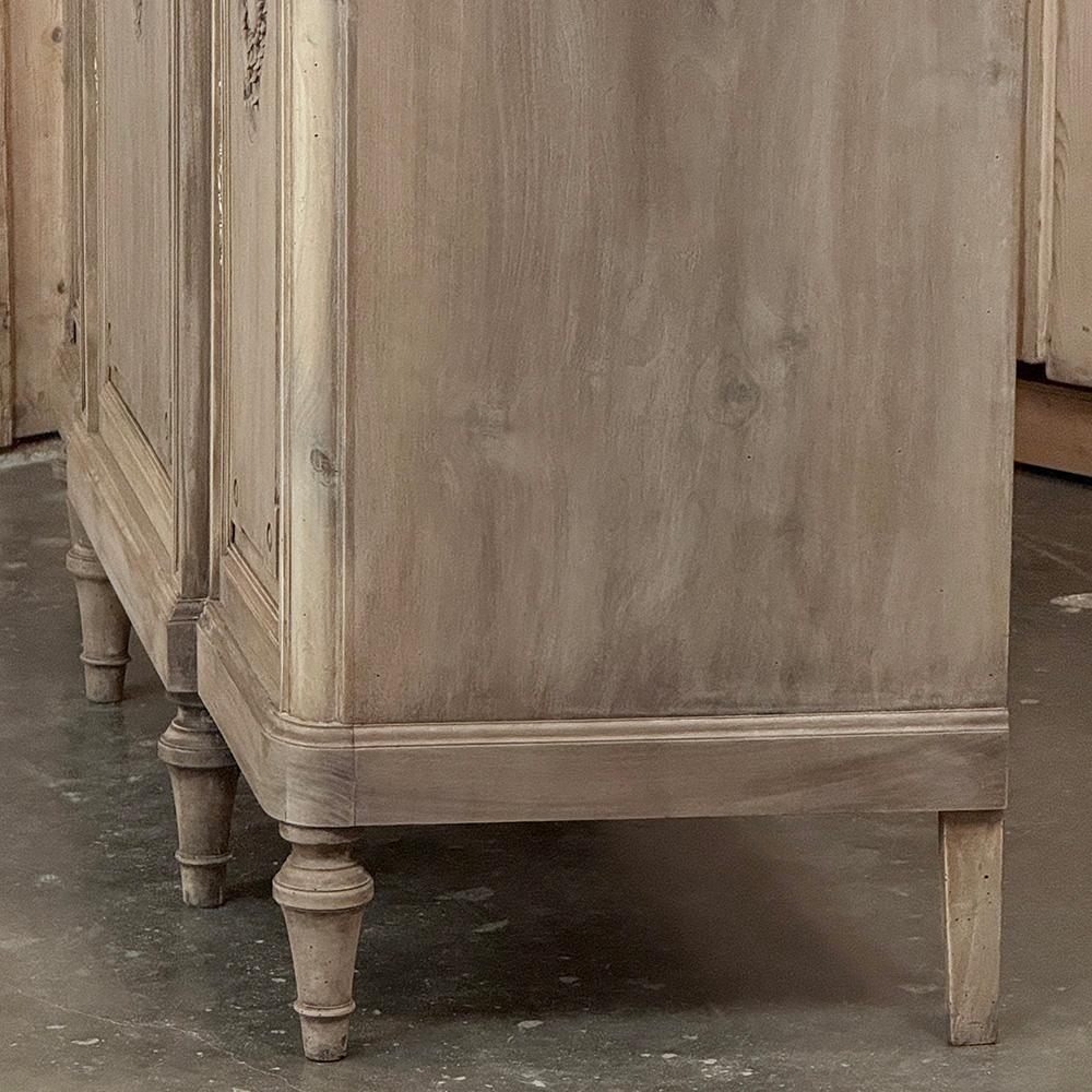 Antique French Louis XVI Marble Top Buffet in Stripped Walnut For Sale 7