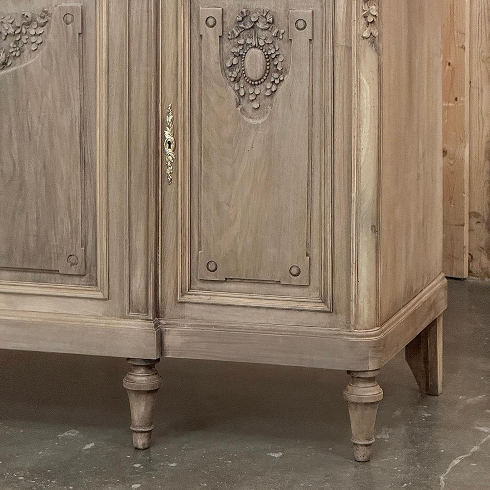 Antique French Louis XVI Marble Top Buffet in Stripped Walnut For Sale 3