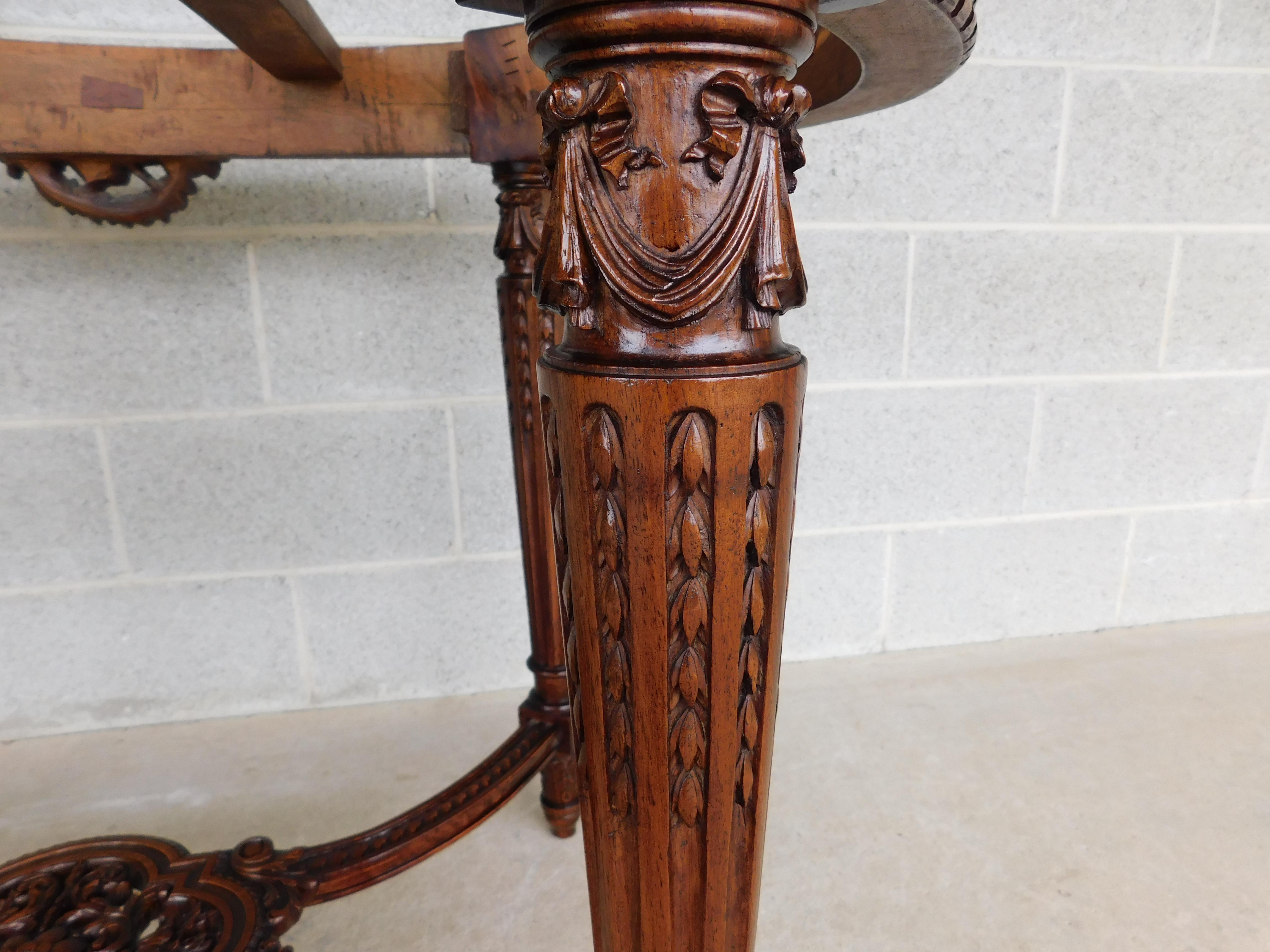 Antique French Louis XVI Marble Top Center Table For Sale 6