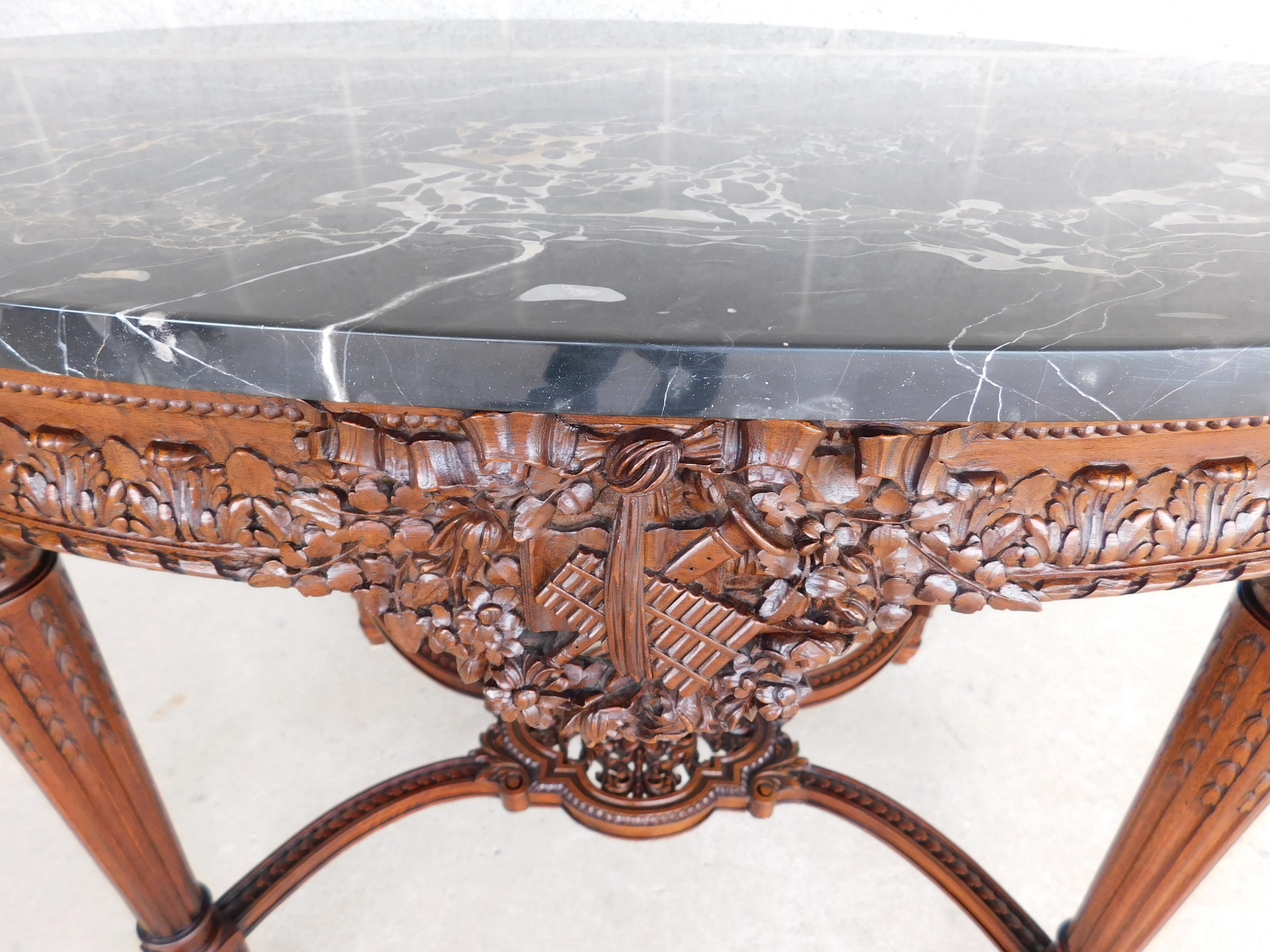 Antique French Louis XVI Marble Top Center Table For Sale 10