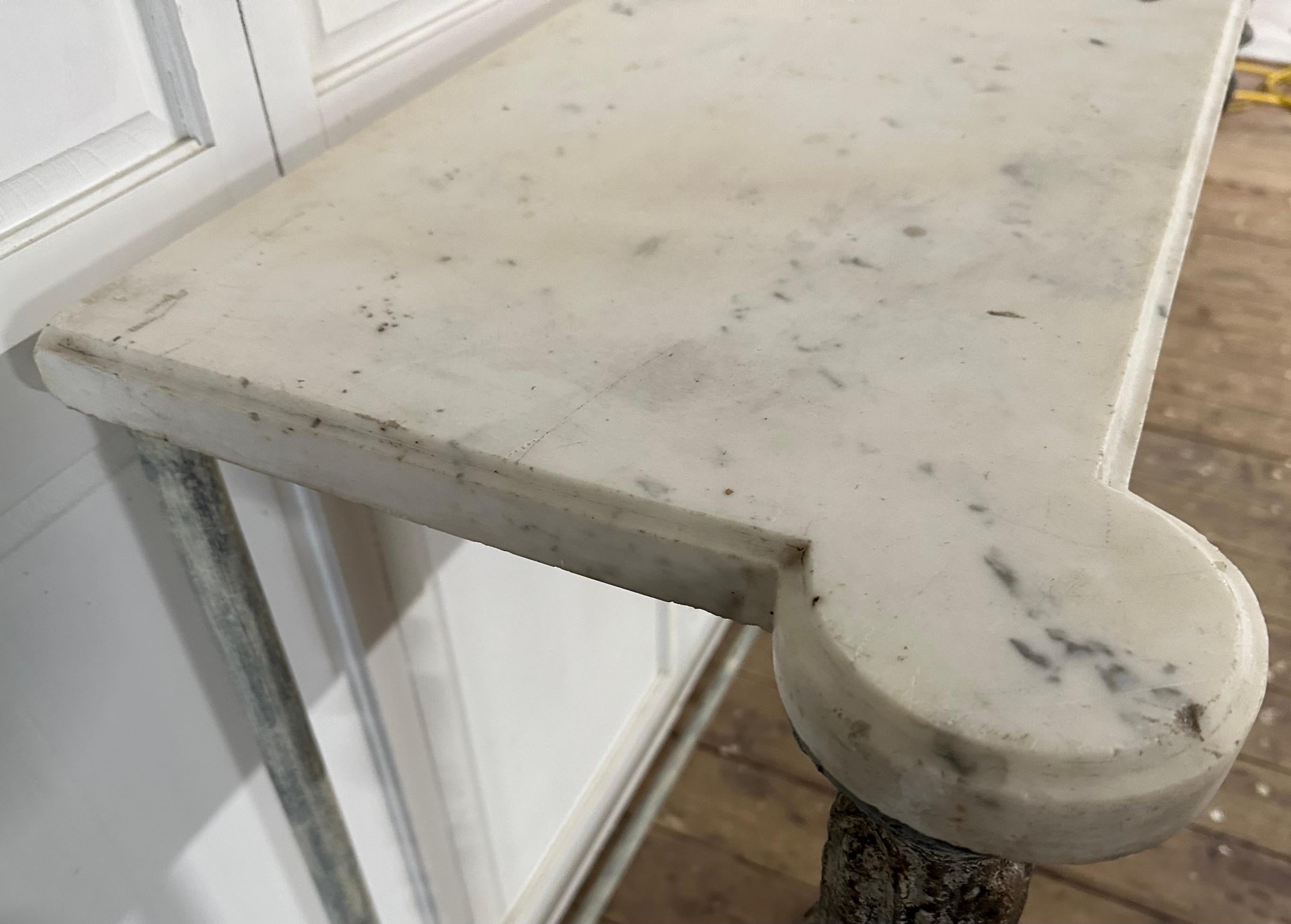 Antique French Louis XVI Marble Top Console Table For Sale 12