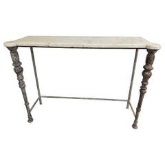 Antique French Louis XVI Marble Top Console Table
