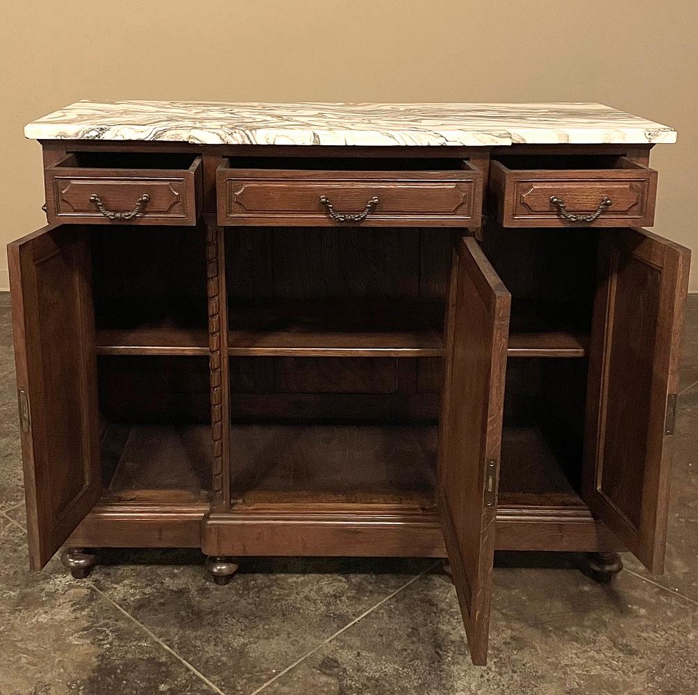 Antique French Louis XVI Marble Top Step-Front Buffet For Sale 4