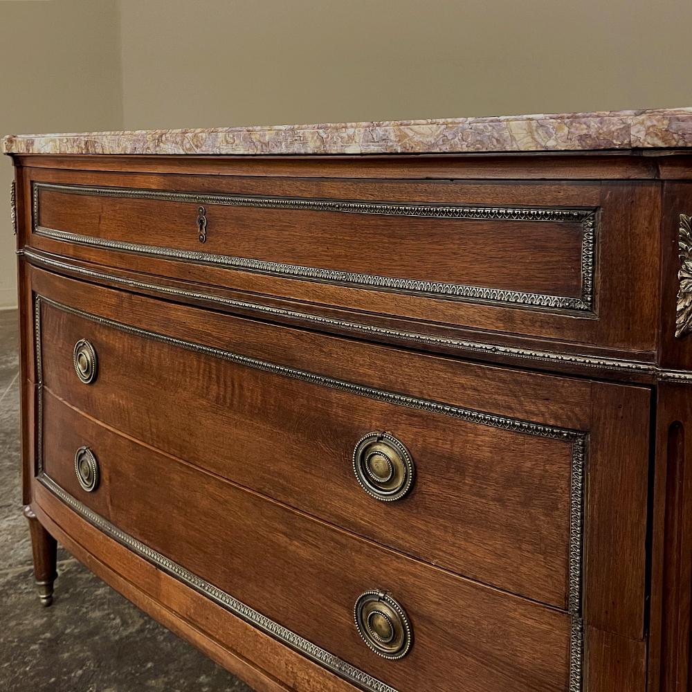 Antique French Louis XVI Marble-Top Walnut Commode For Sale 5