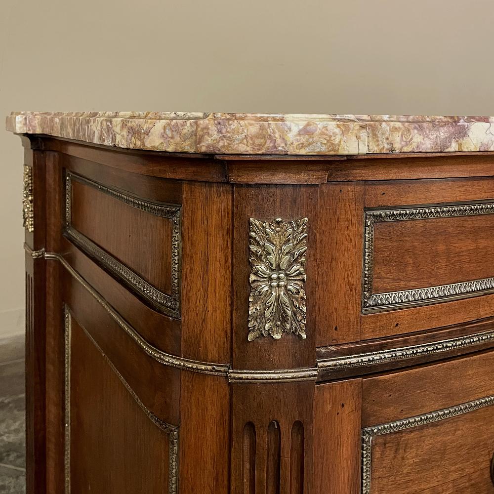 Antique French Louis XVI Marble-Top Walnut Commode For Sale 6