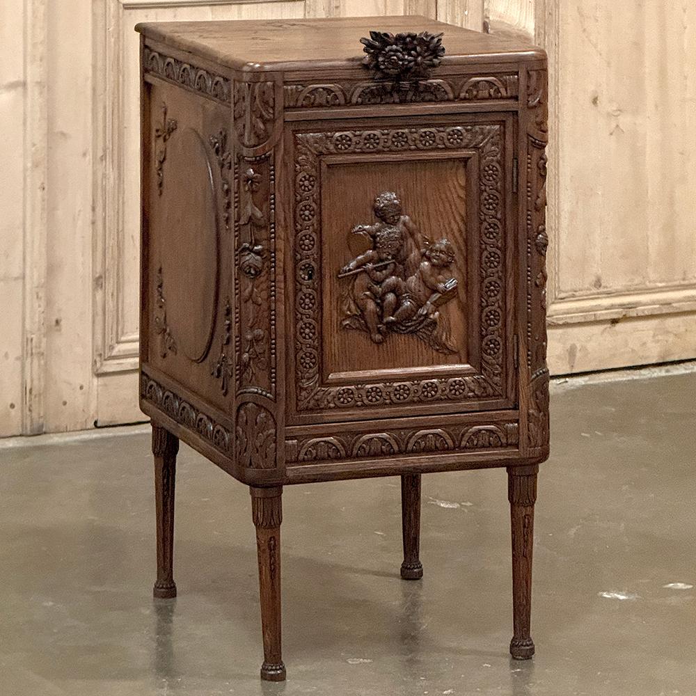 20th Century Antique French Louis XVI Neoclassical Argentier ~ Silver Cabinet ~ Nightstand For Sale