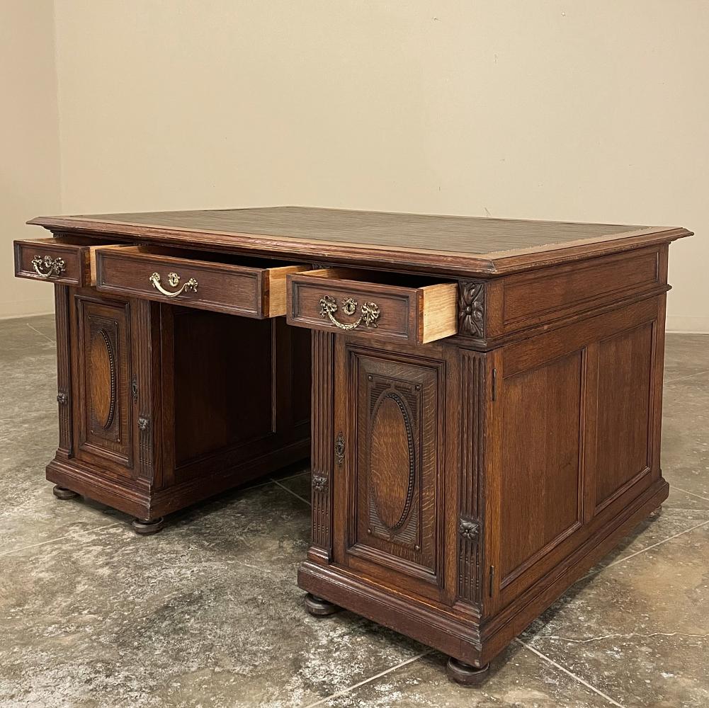 Antique French Louis XVI Neoclassical Double Faced Desk For Sale 4
