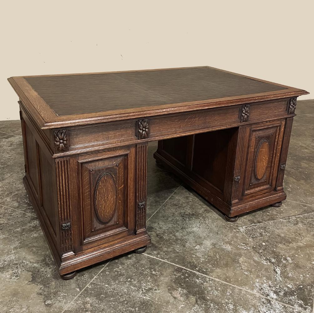 Antique French Louis XVI Neoclassical Double Faced Desk For Sale 13