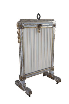 Antique French Louis XVI Neoclassical Fireplace Mantel Hearth Fire Screen 45"