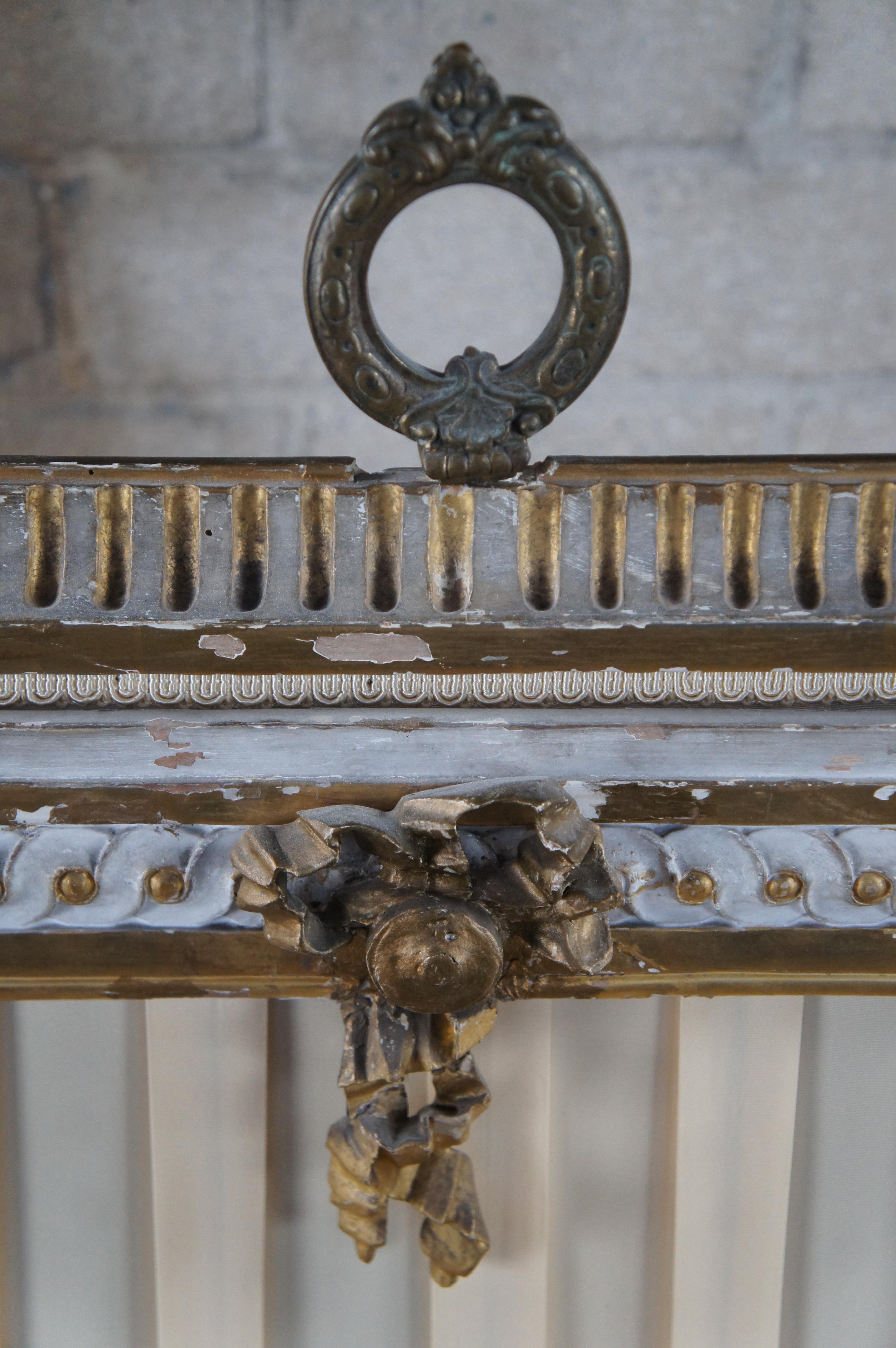 19th Century Antique French Louis XVI Neoclassical Fireplace Mantel Hearth Fire Screen 45
