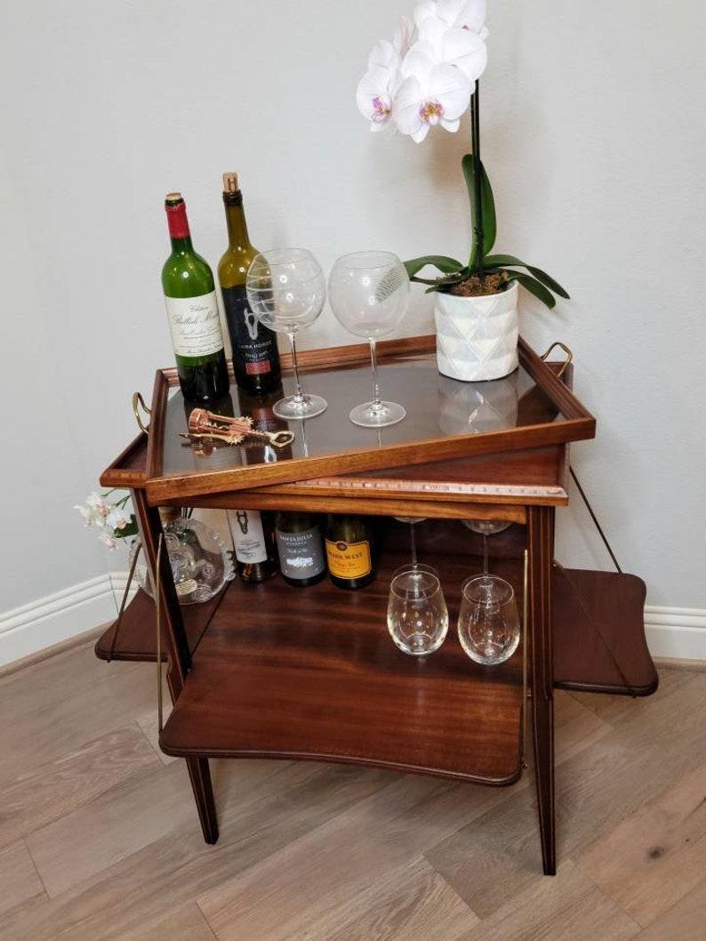 20th Century Antique French Louis XVI Neoclassical Inlaid Glass Tray Top Table For Sale