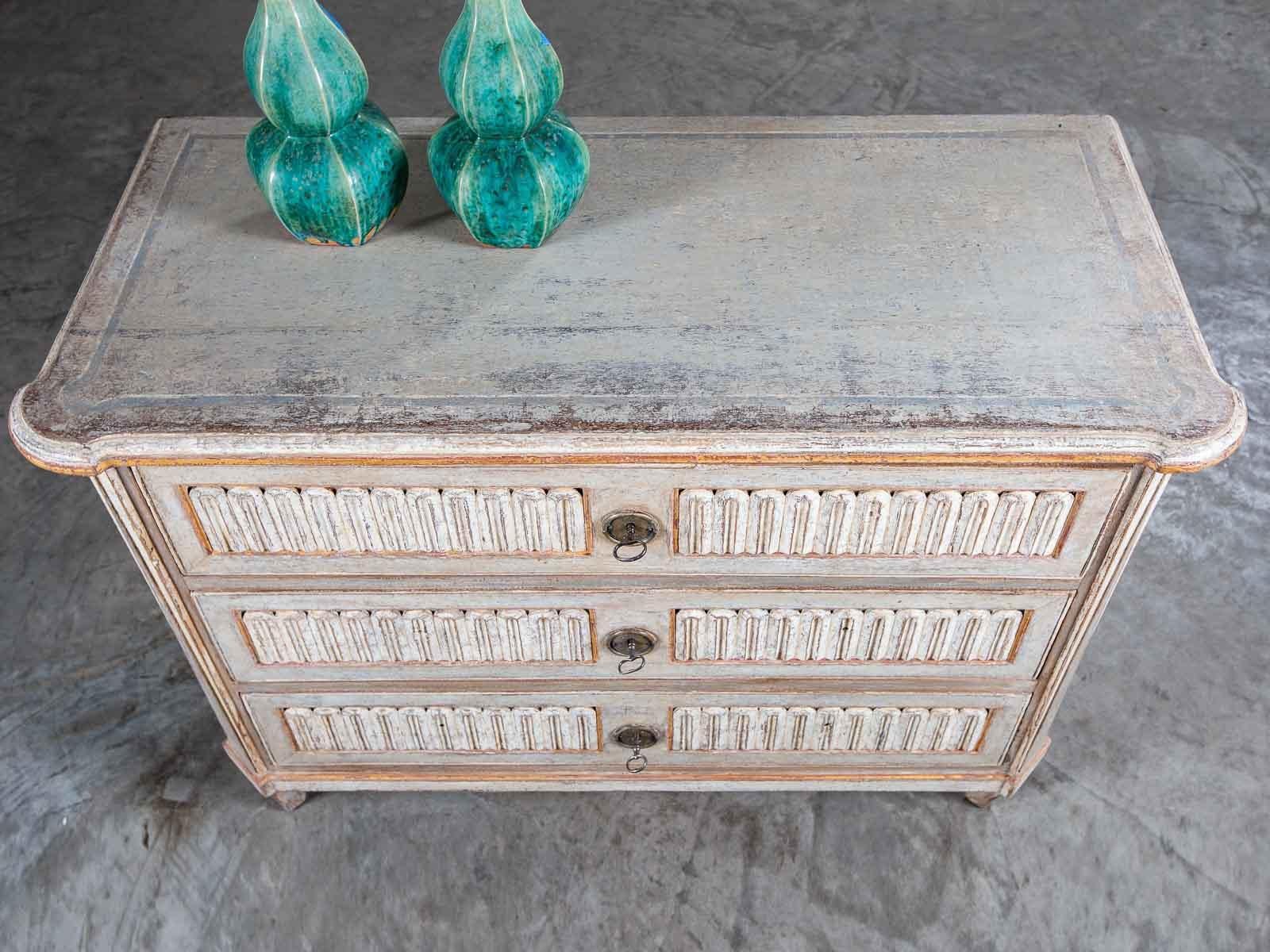 Antique French Louis XVI Neoclassical Painted Chest of Drawers, circa 1790 6