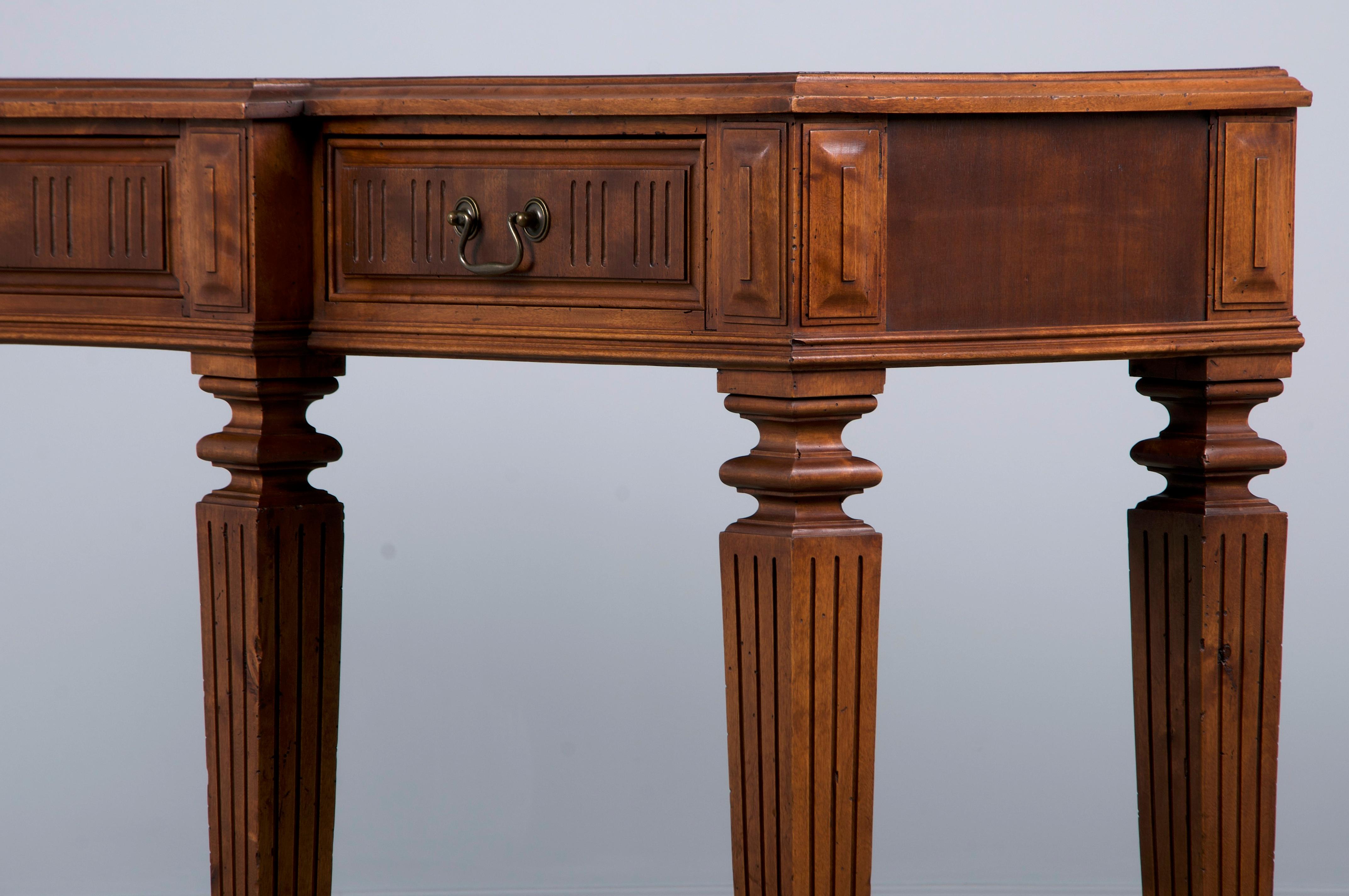 Antique French Louis XVI Neoclassical Style Mahogany Console Table For Sale 10
