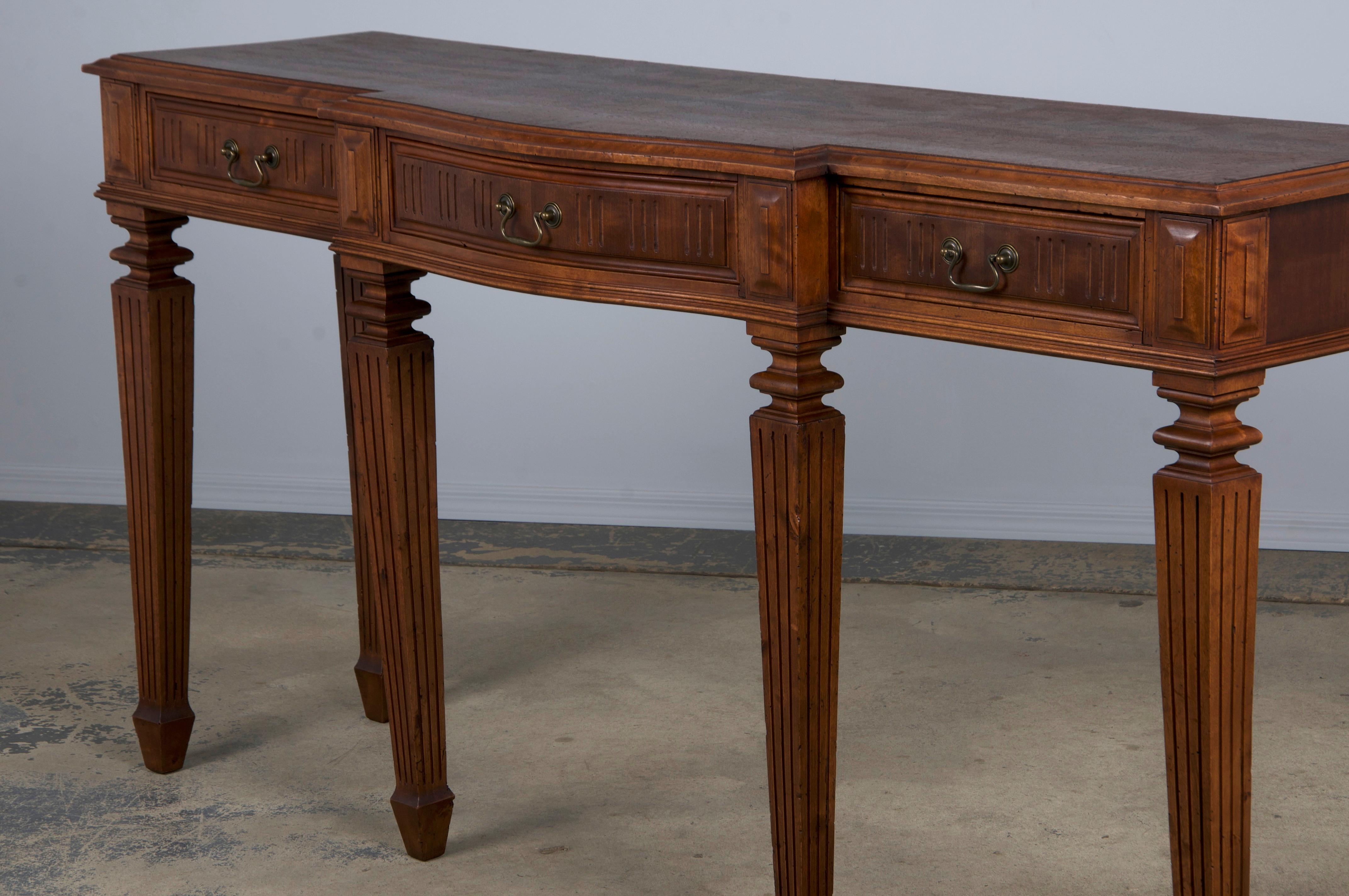 Antique French Louis XVI Neoclassical Style Mahogany Console Table For Sale 11