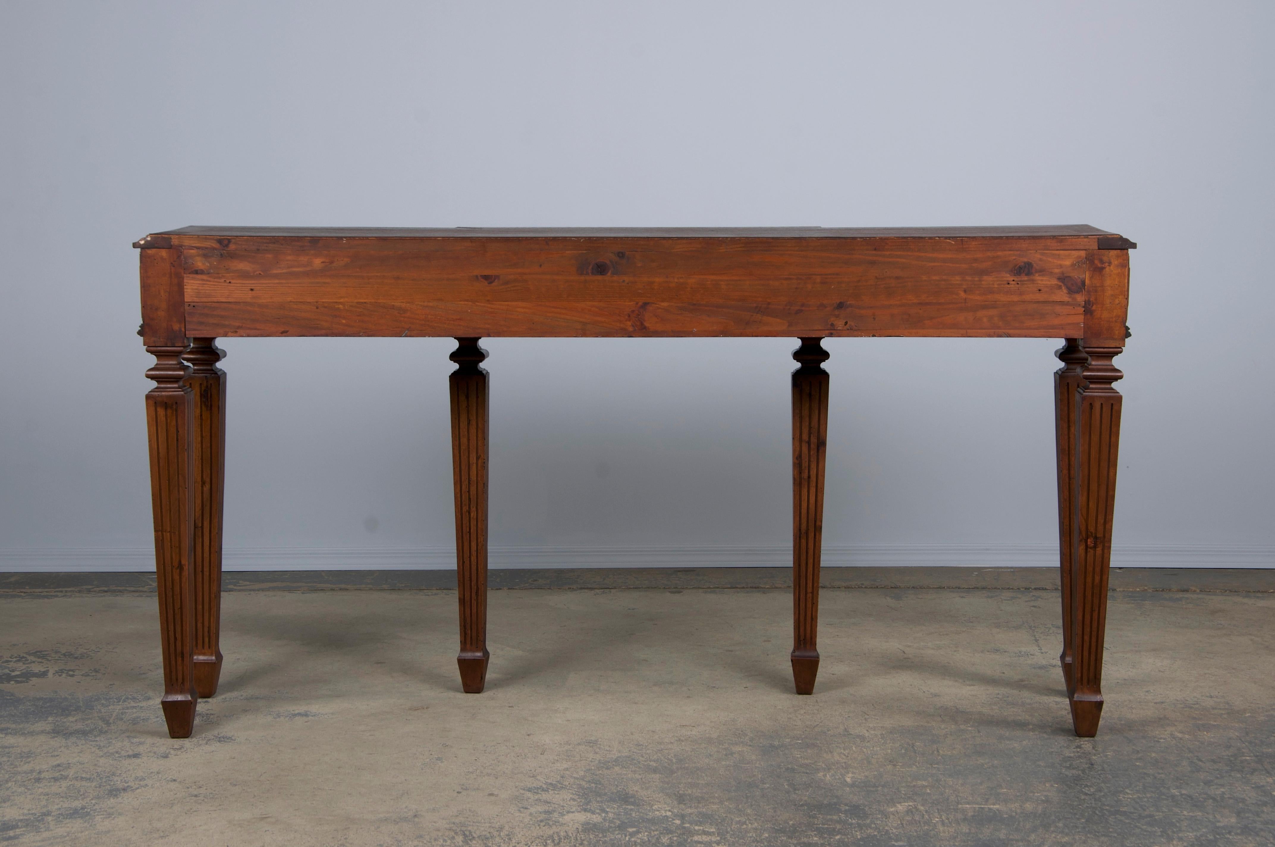 Antique French Louis XVI Neoclassical Style Mahogany Console Table For Sale 13