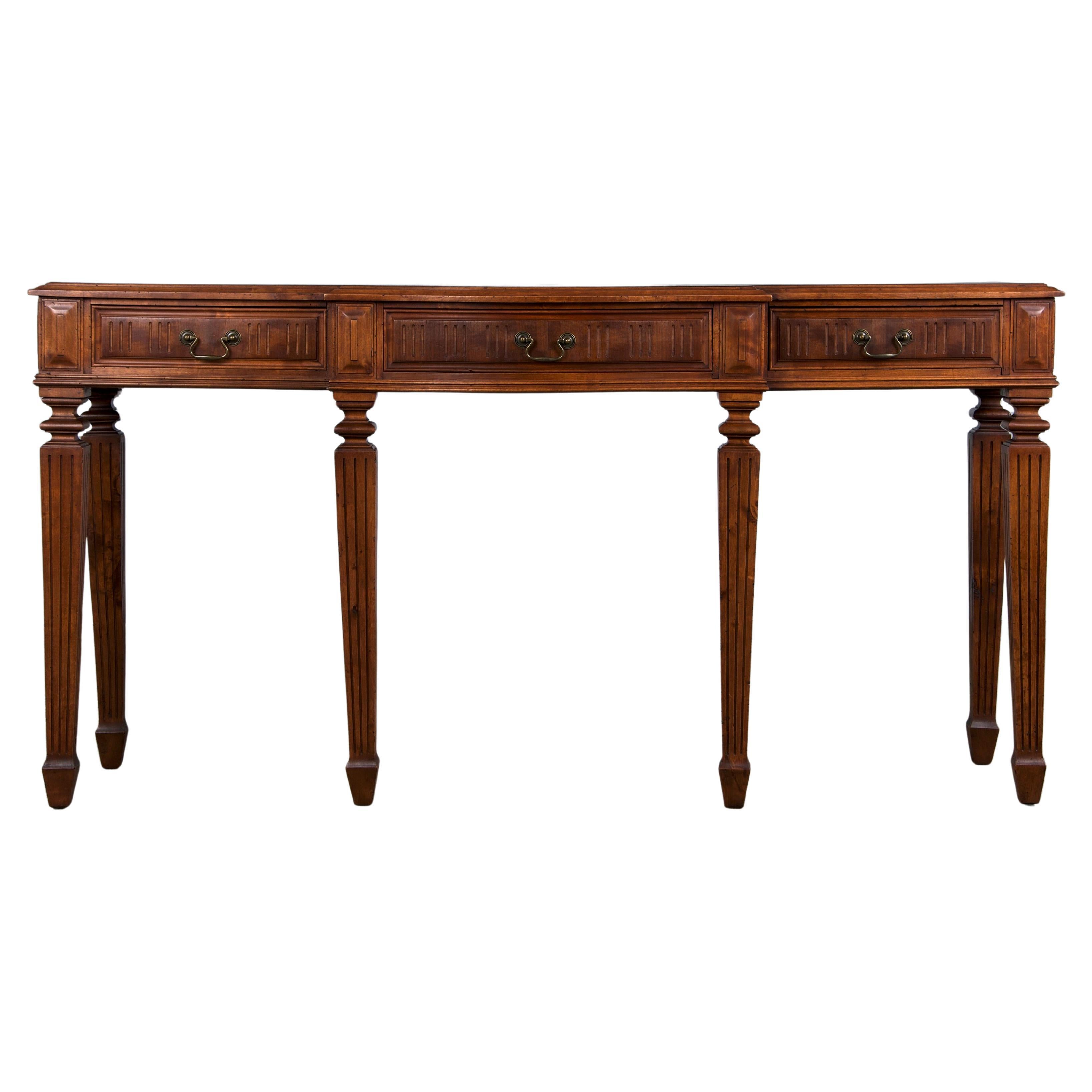 Antique French Louis XVI Neoclassical Style Mahogany Console Table